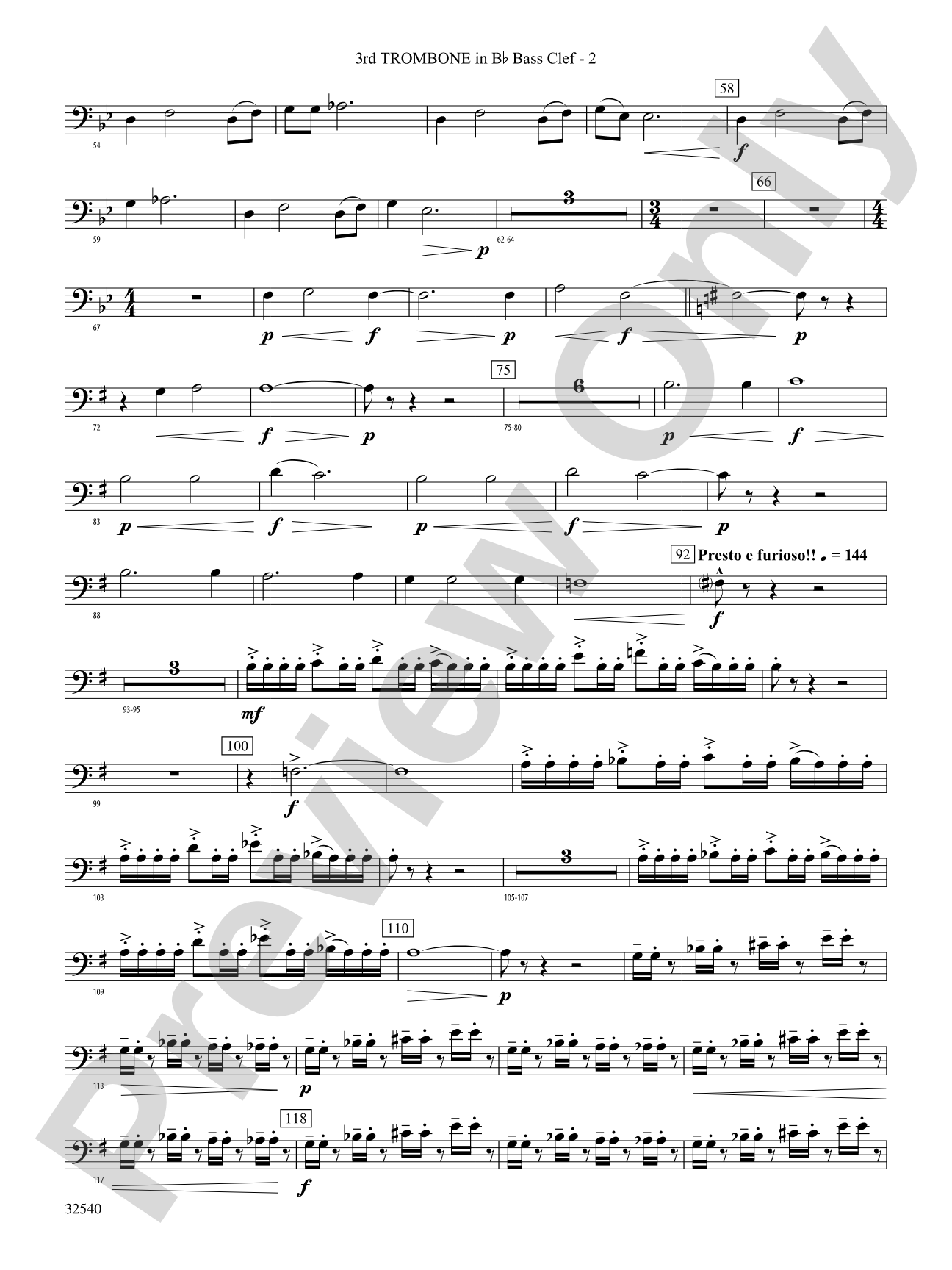 Genesis: (wp) 3rd B-flat Trombone B.C.