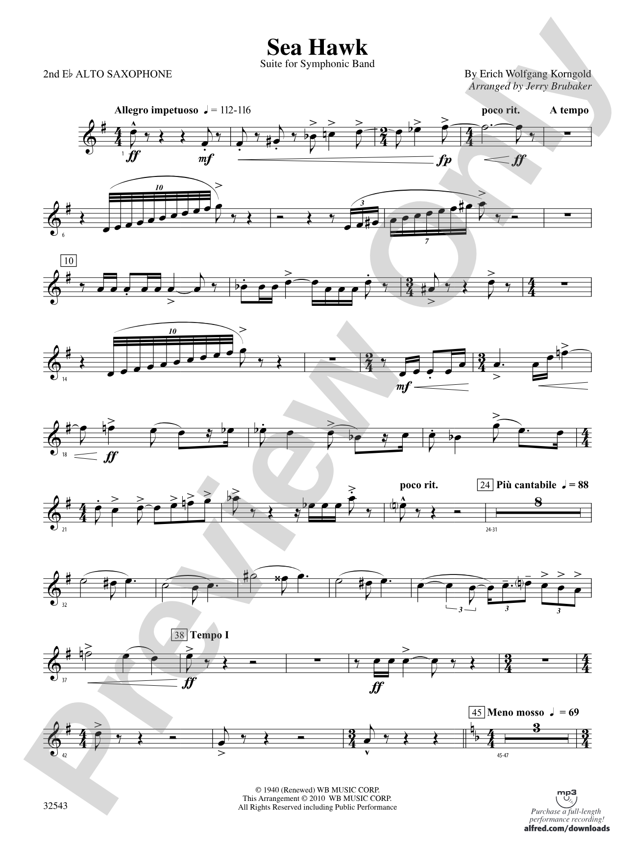 Sea Hawk: 2nd E-flat Alto Saxophone