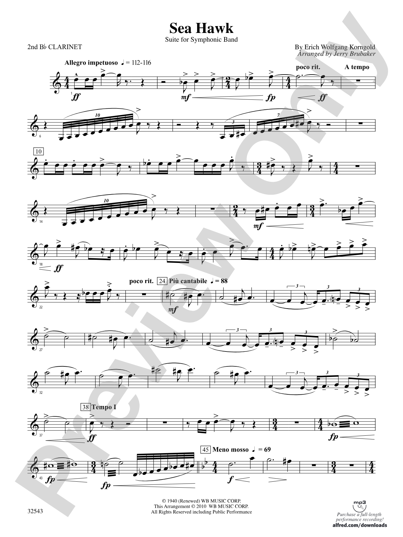 Sea Hawk: 2nd B-flat Clarinet