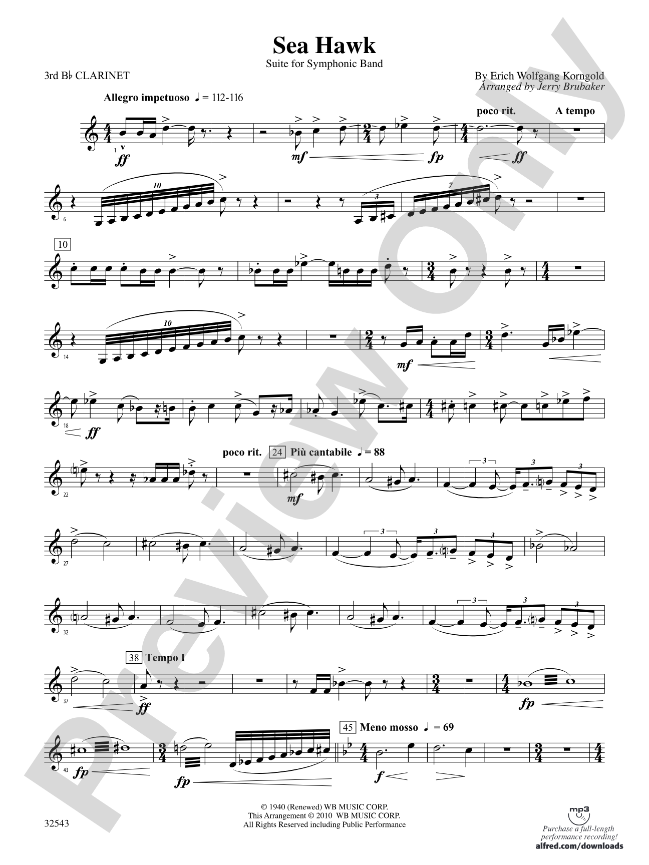 Sea Hawk: 3rd B-flat Clarinet