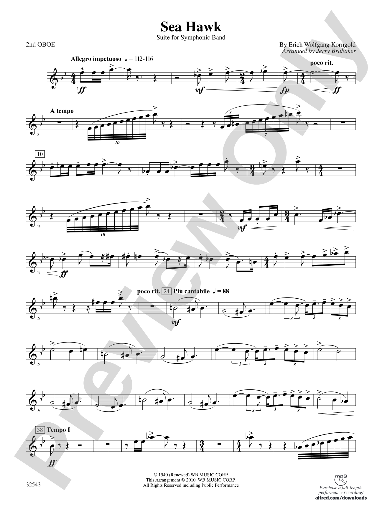 Sea Hawk: 2nd Oboe