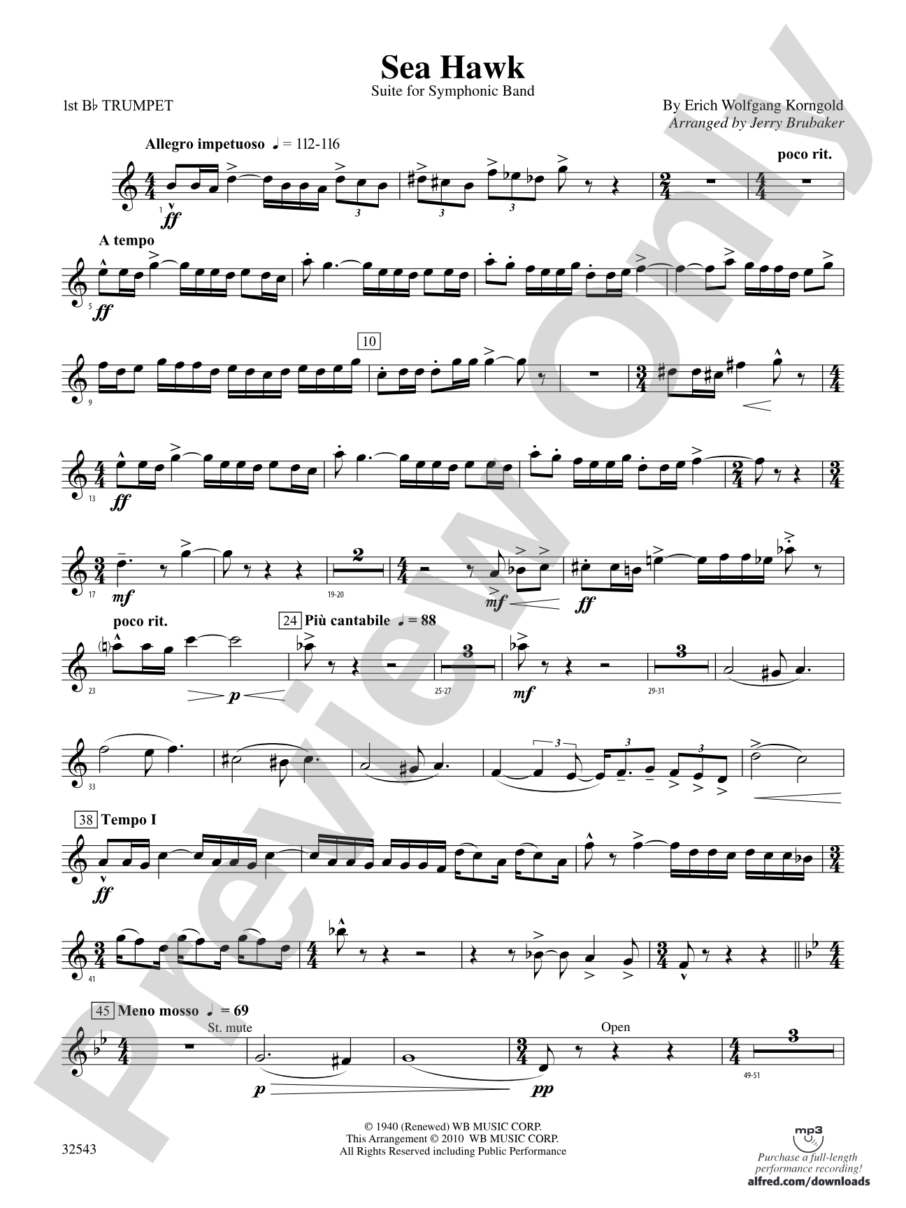 Sea Hawk: 1st B-flat Trumpet