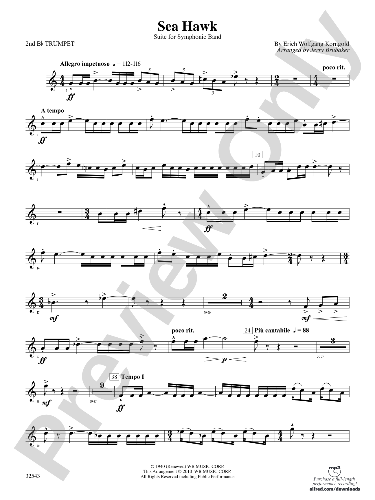 Sea Hawk: 2nd B-flat Trumpet