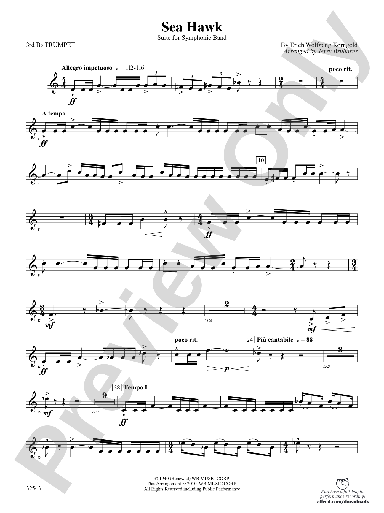 Sea Hawk: 3rd B-flat Trumpet