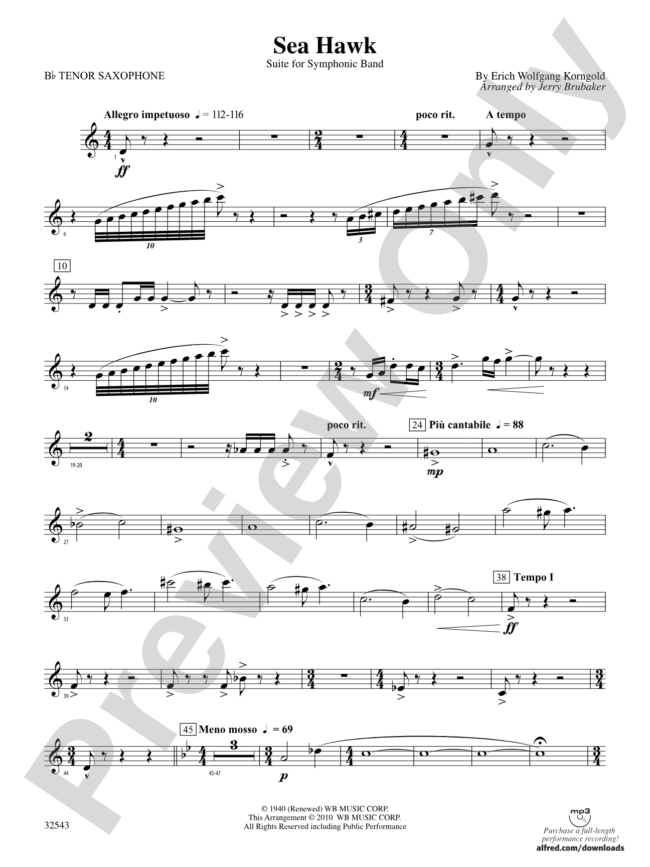 Sea Hawk: B-flat Tenor Saxophone