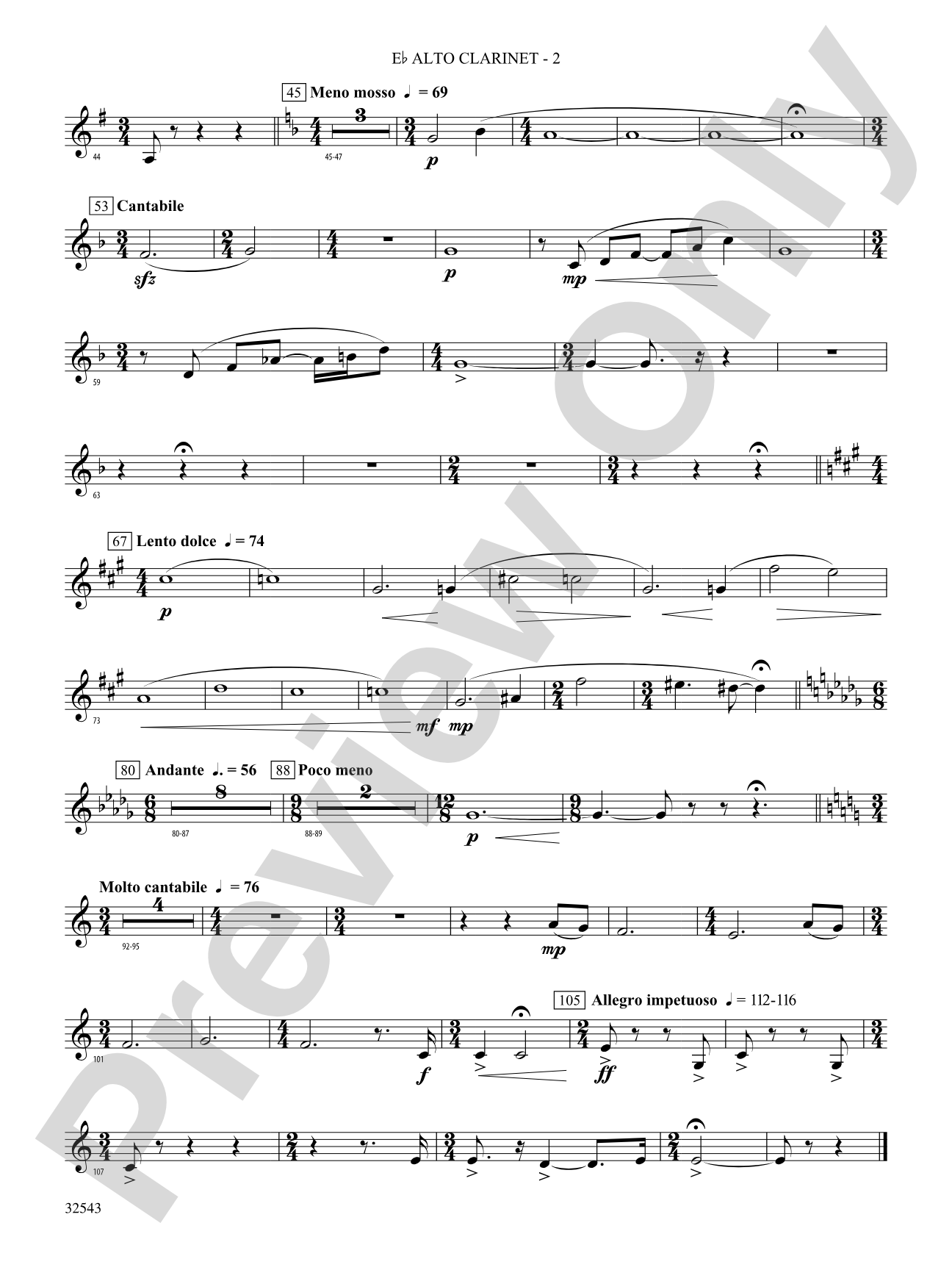 Sea Hawk: (wp) E-flat Alto Clarinet