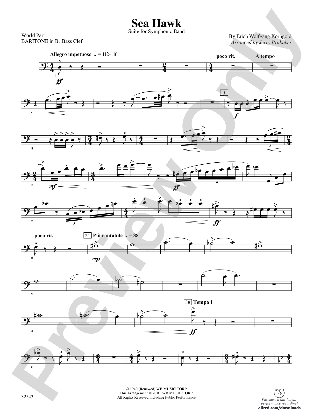 Sea Hawk: (wp) B-flat Baritone B.C.