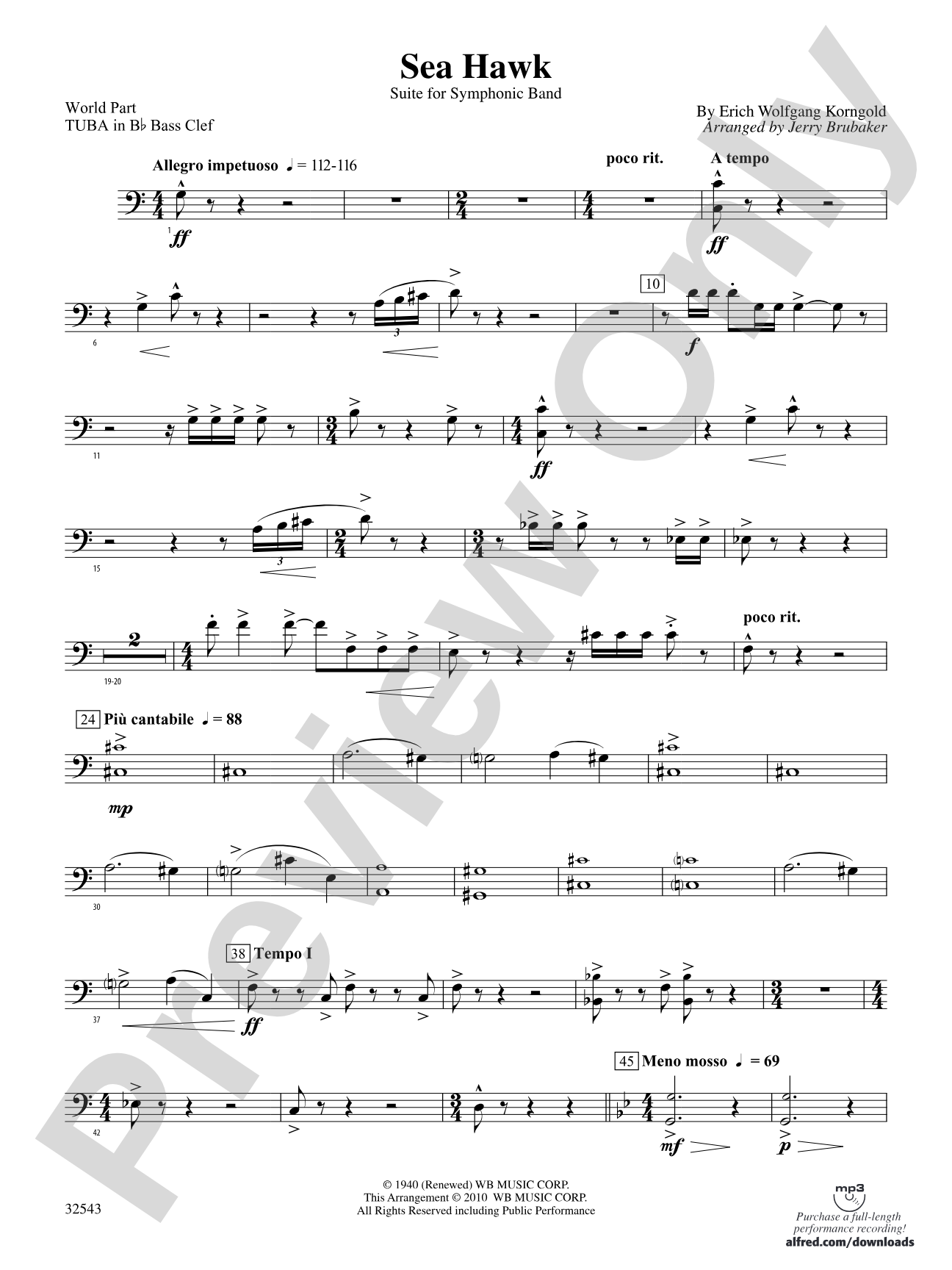 Sea Hawk: (wp) B-flat Tuba B.C.