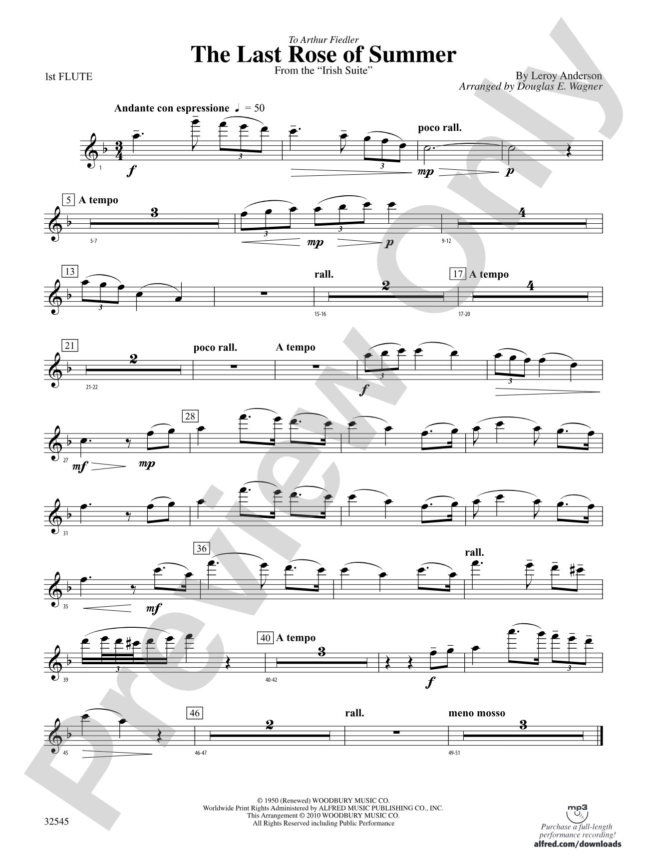 The Last Rose of Summer (from the Irish Suite): Flute
