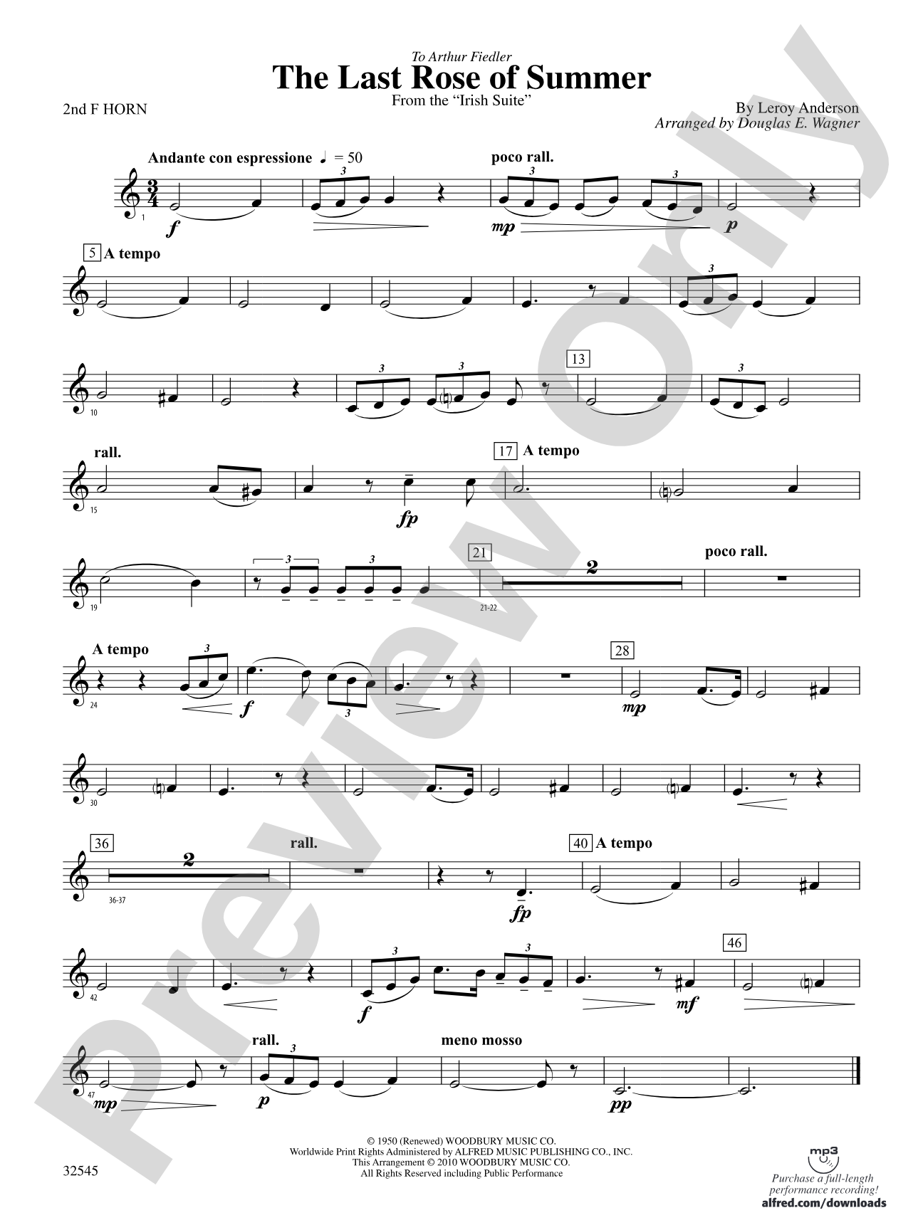 The Last Rose of Summer (from the Irish Suite): 2nd F Horn