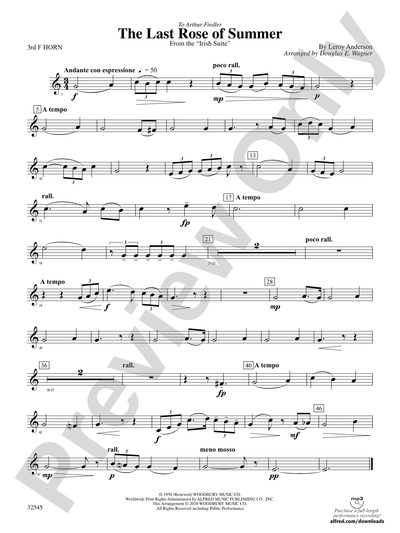 The Last Rose of Summer (from the Irish Suite): 3rd F Horn