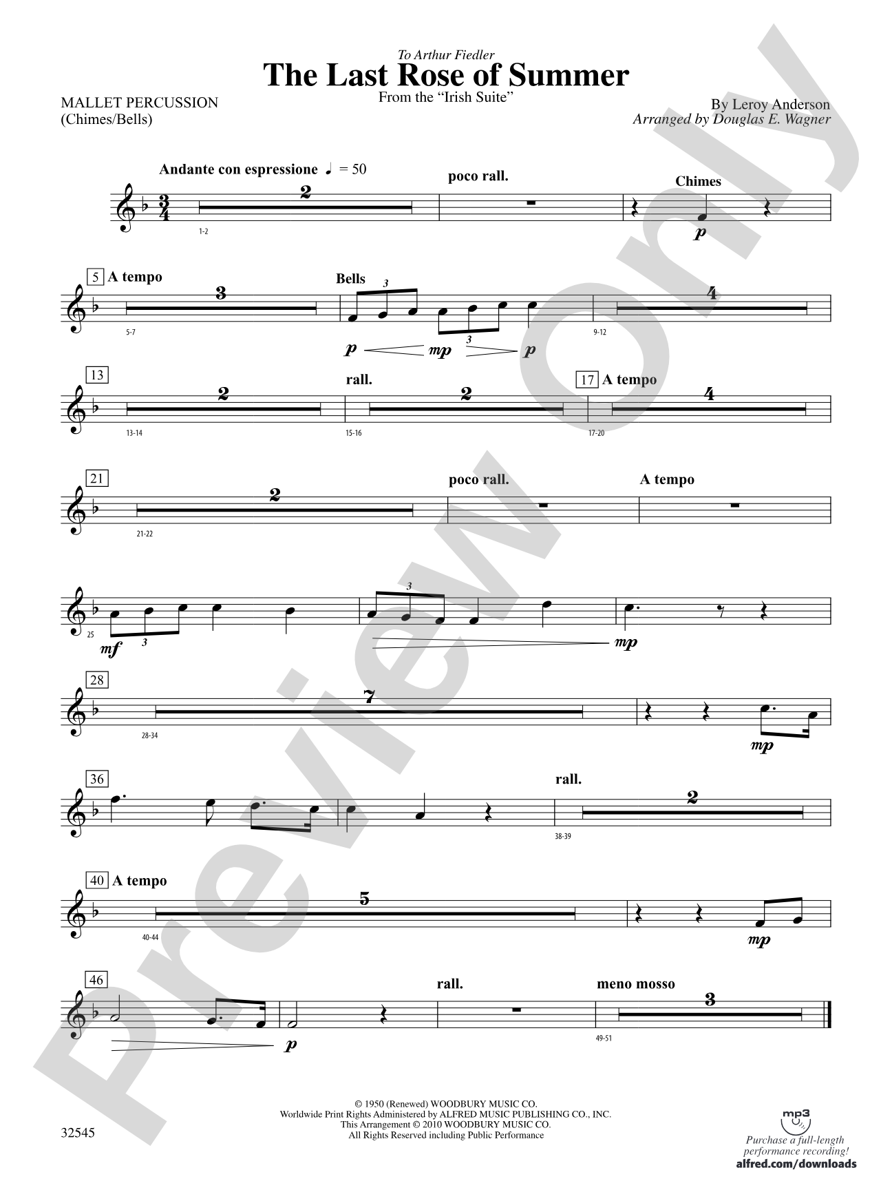 The Last Rose of Summer (from the Irish Suite): Mallets