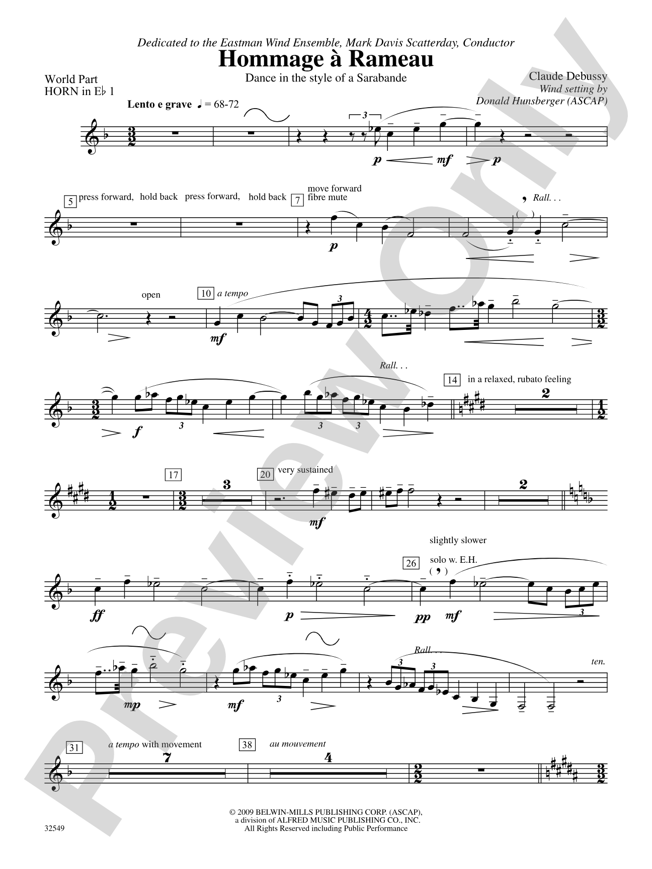 Hommage à Rameau: (wp) 1st Horn in E-flat