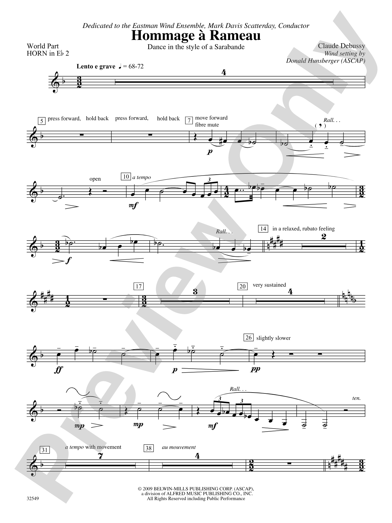 Hommage à Rameau: (wp) 2nd Horn in E-flat