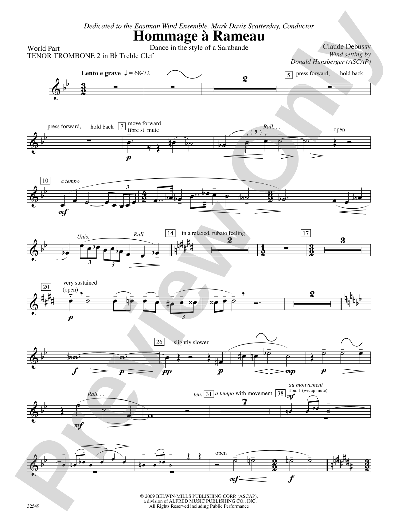 Hommage à Rameau: (wp) 2nd B-flat Trombone T.C.