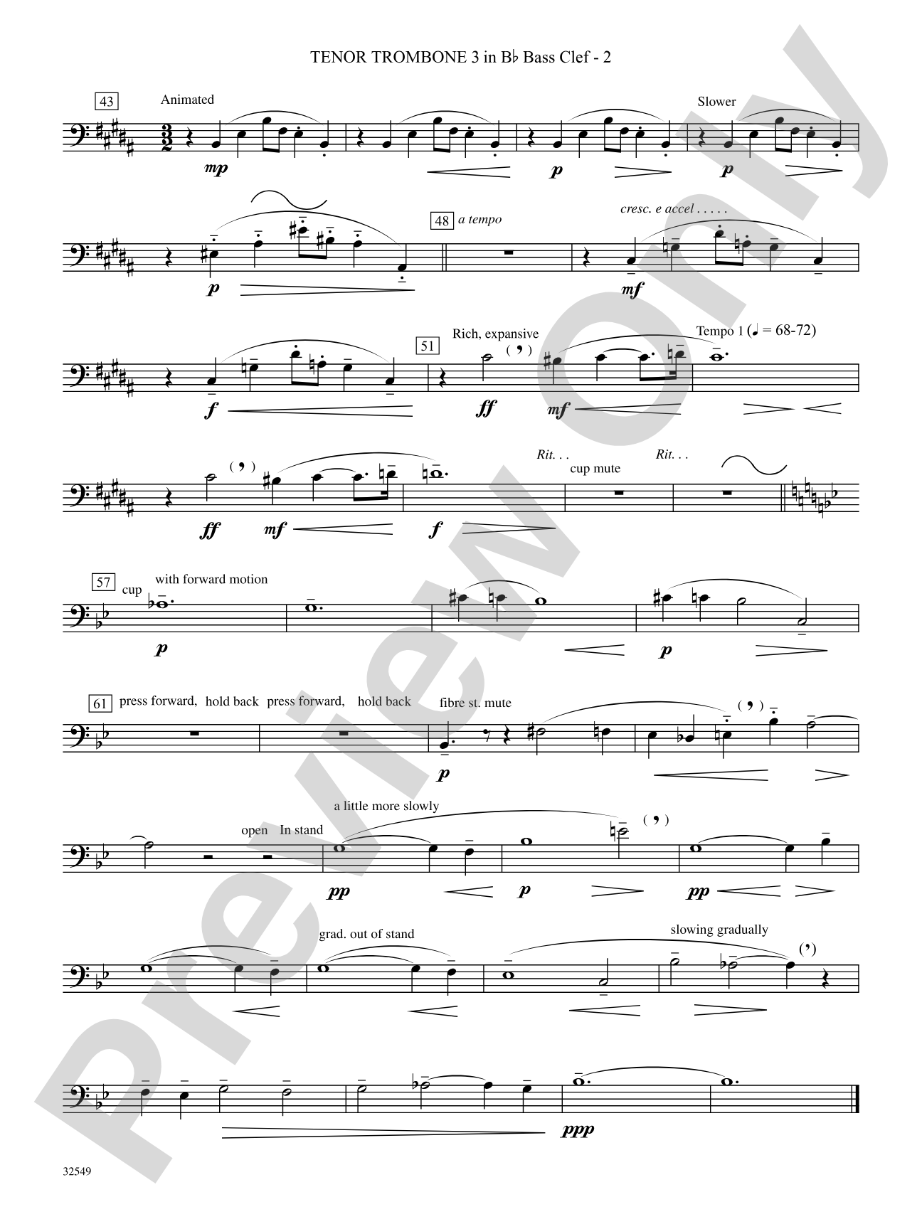 Hommage à Rameau: (wp) 3rd B-flat Trombone B.C.