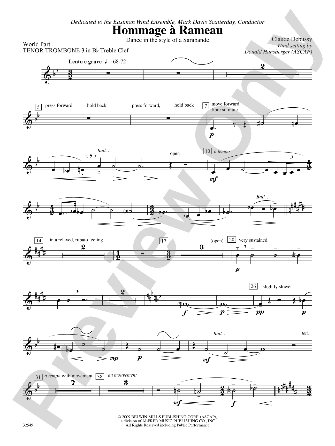 Hommage à Rameau: (wp) 3rd B-flat Trombone T.C.