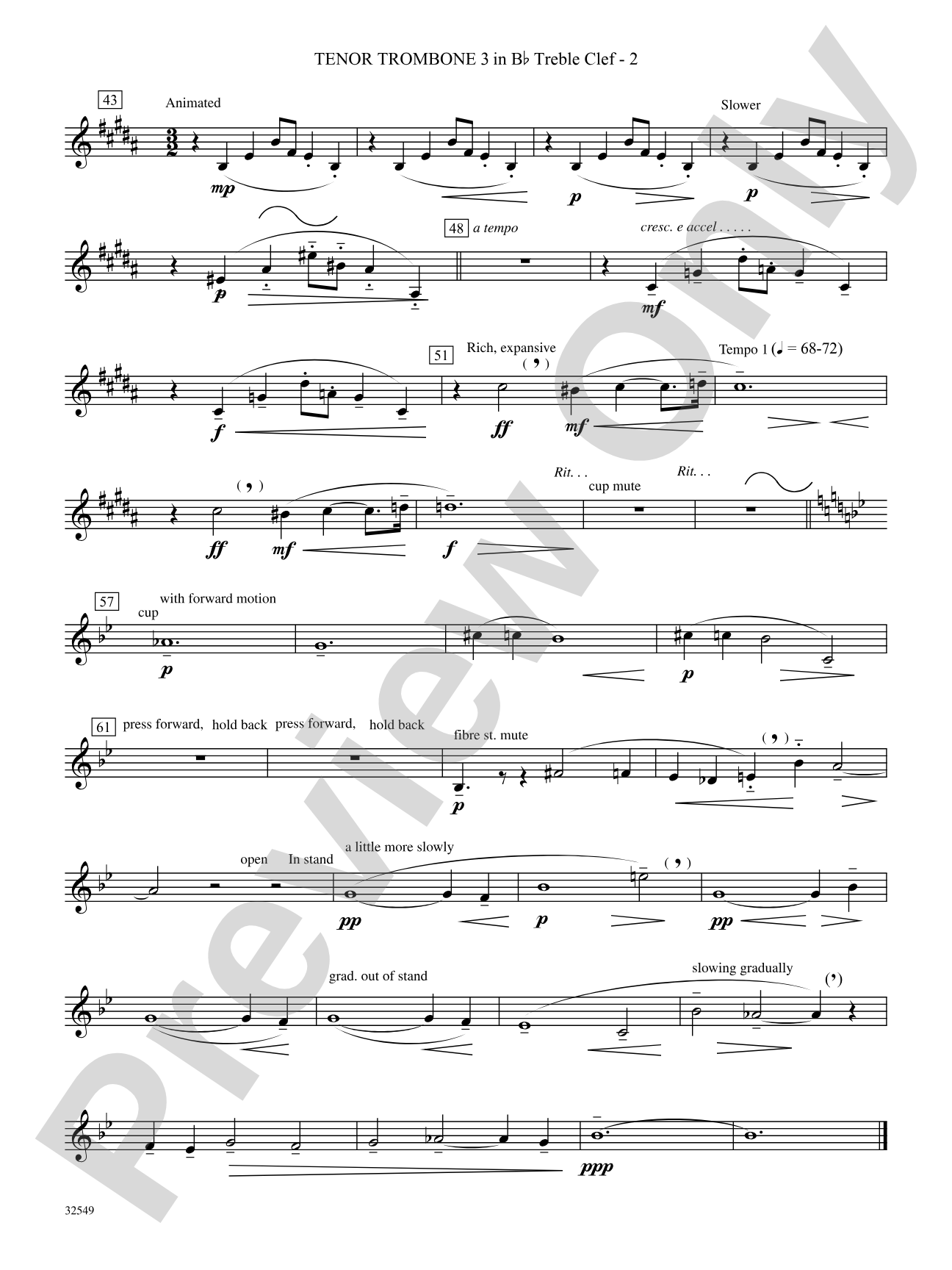 Hommage à Rameau: (wp) 3rd B-flat Trombone T.C.