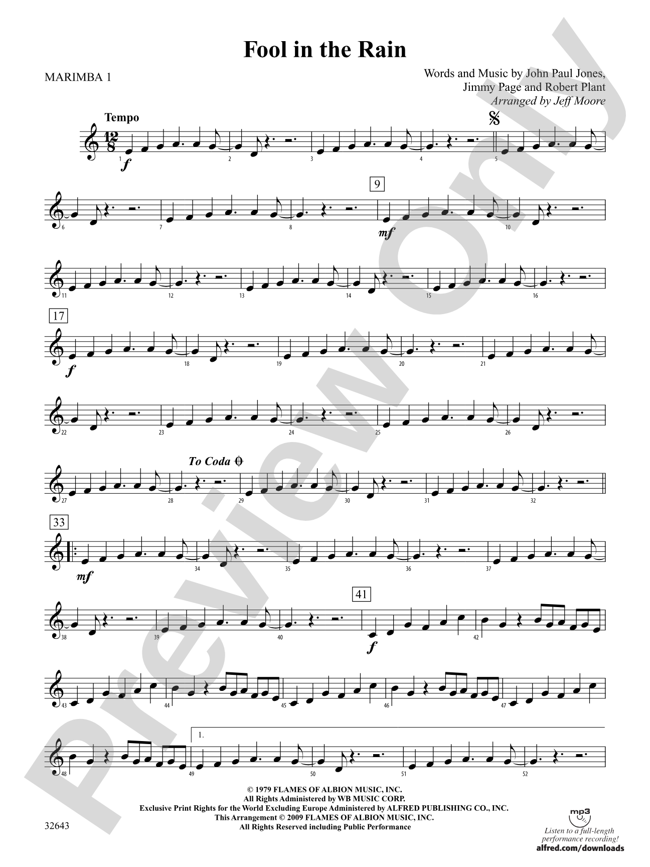 Fool in the Rain: 1st Percussion