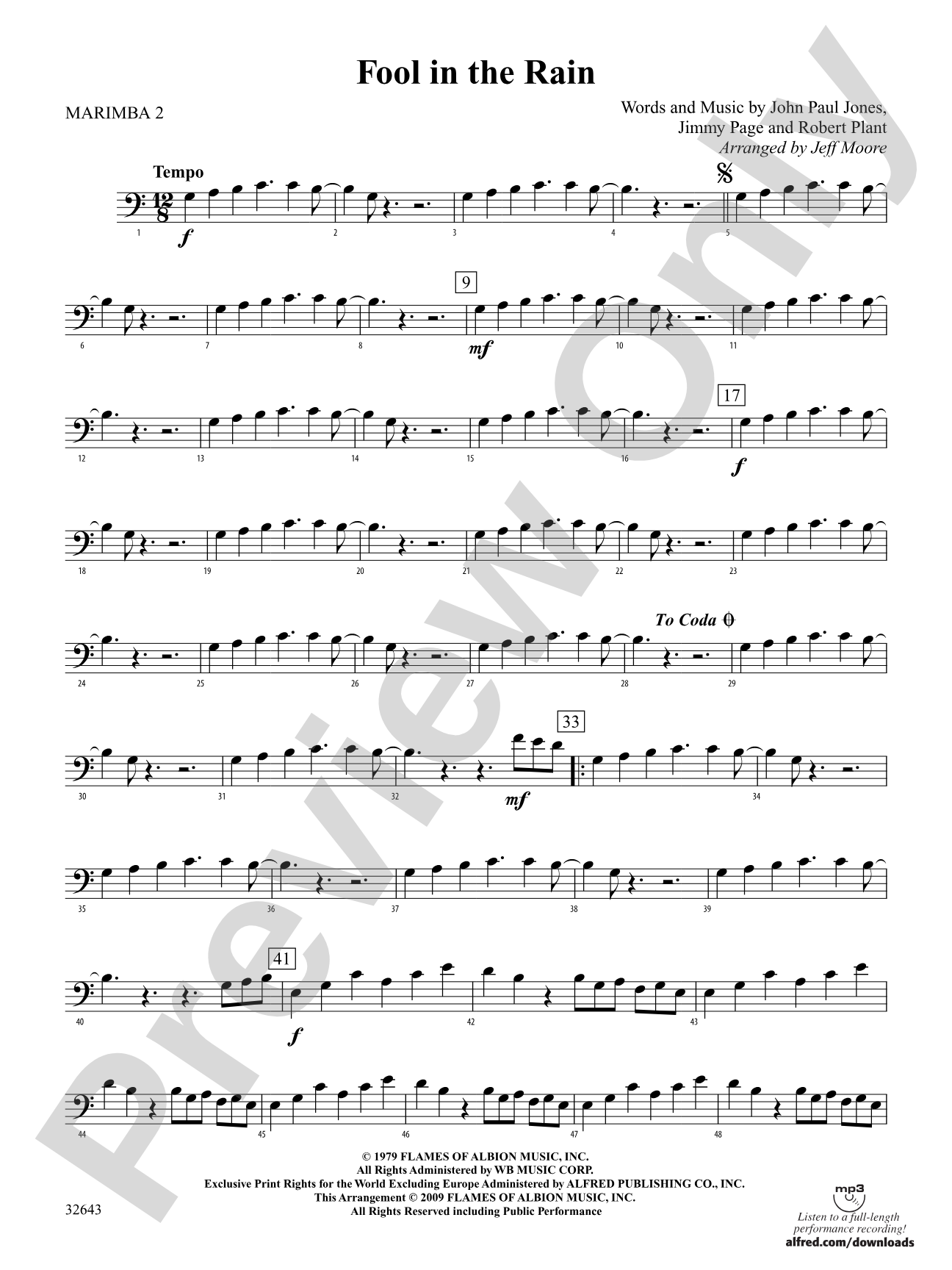 Fool in the Rain: 2nd Percussion