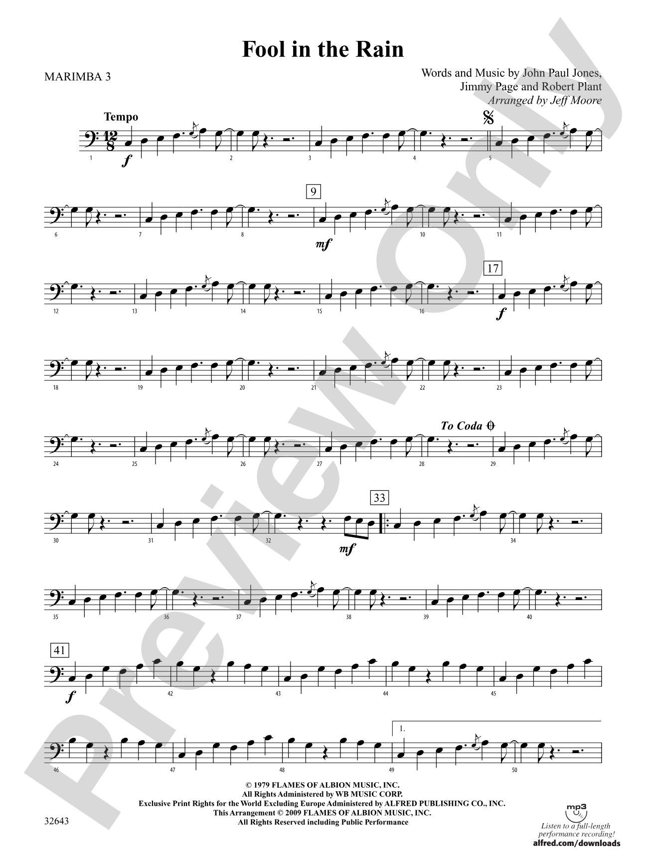 Fool in the Rain: 3rd Percussion