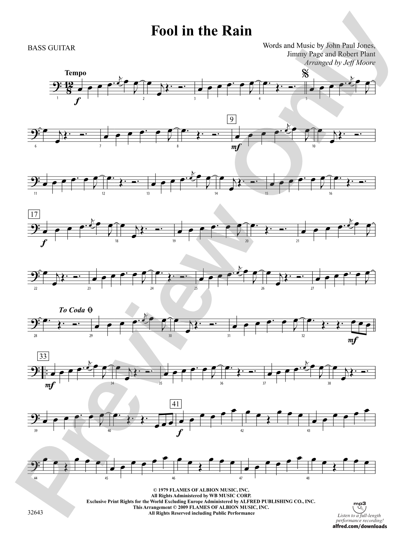 Fool in the Rain: String Bass
