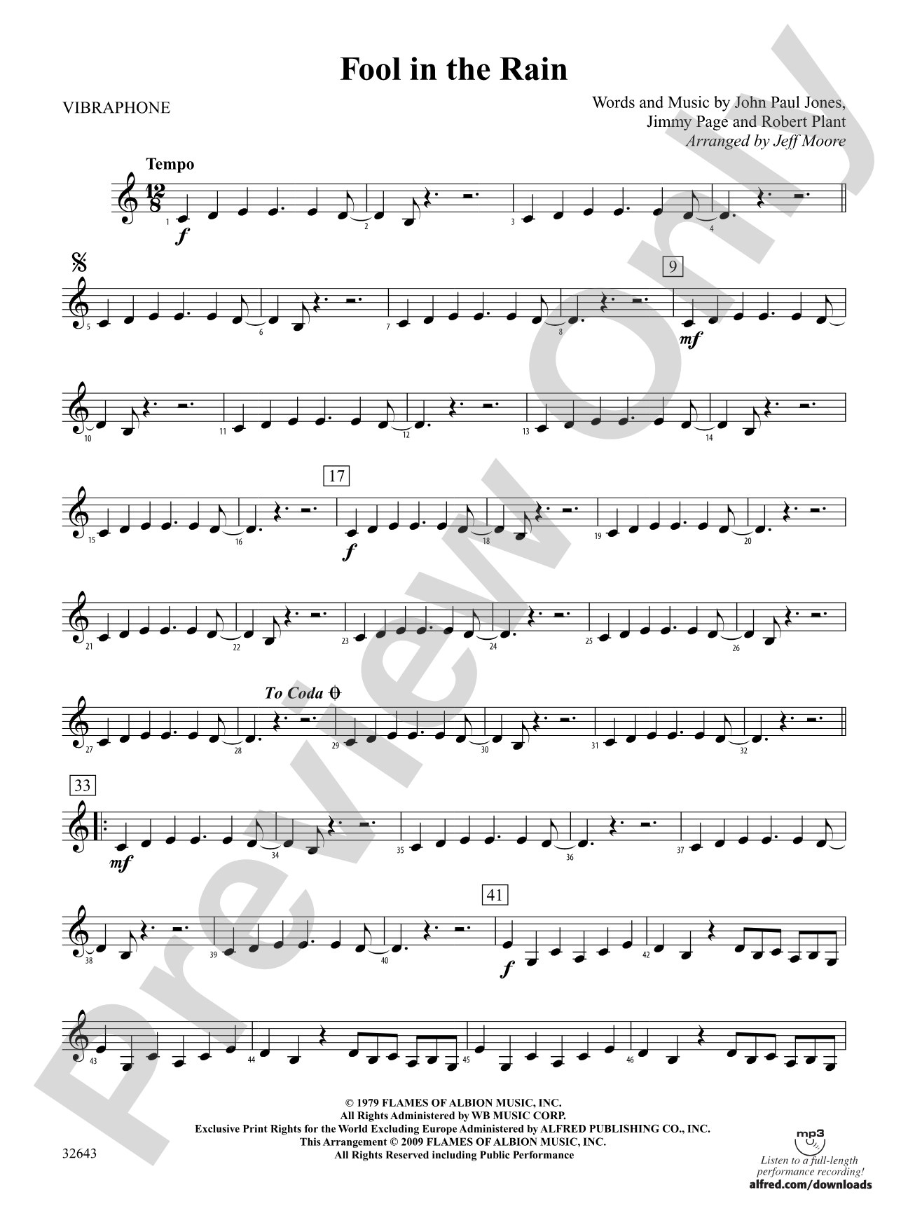 Fool in the Rain: Vibraphone