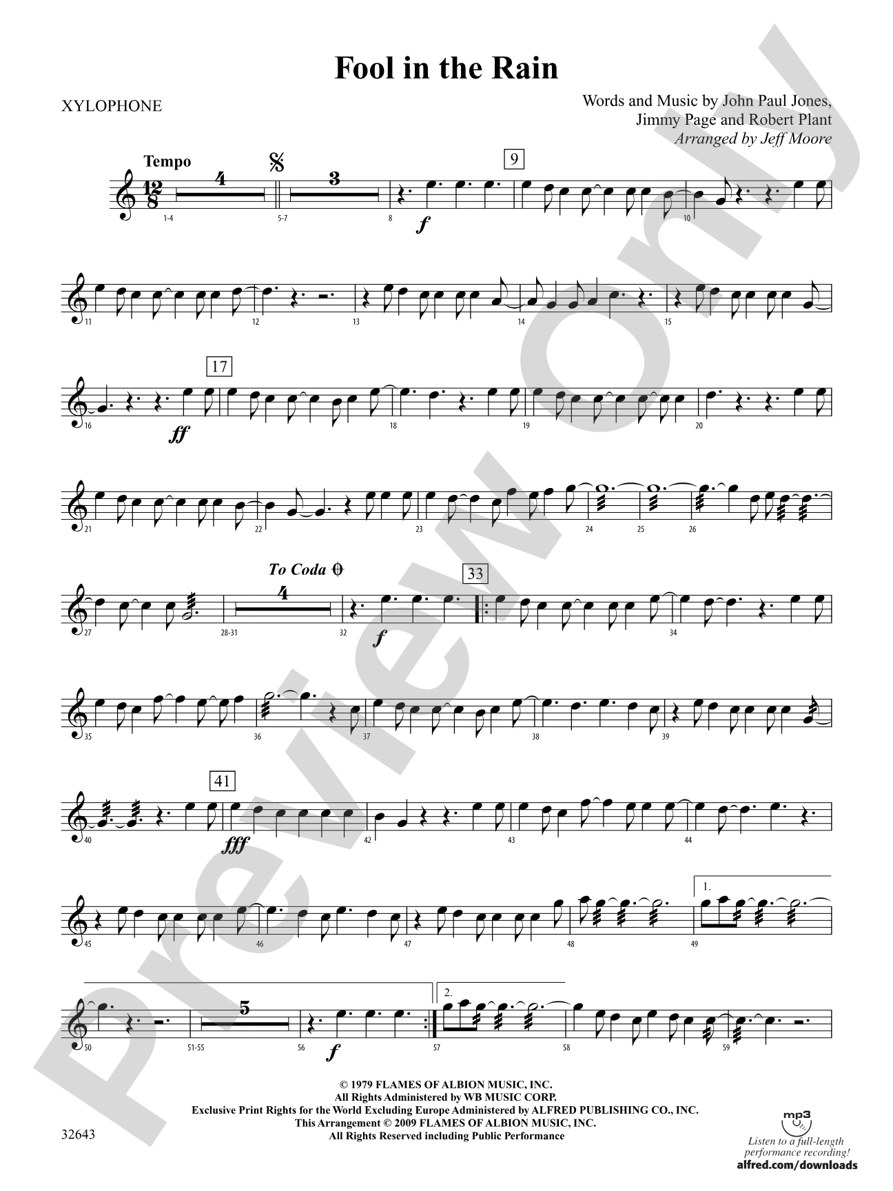 Fool in the Rain: Xylophone