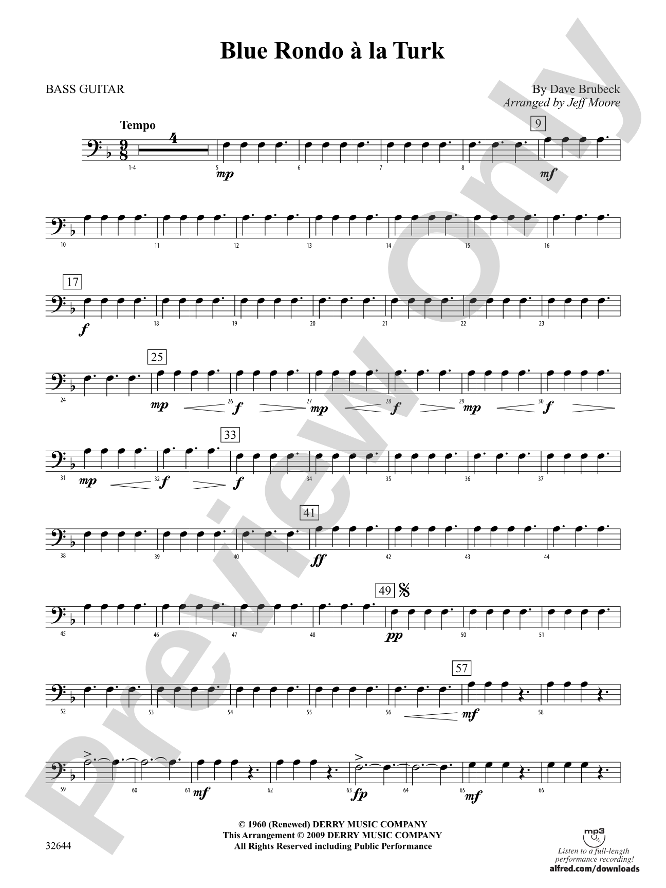 Blue Rondo à la Turk: String Bass
