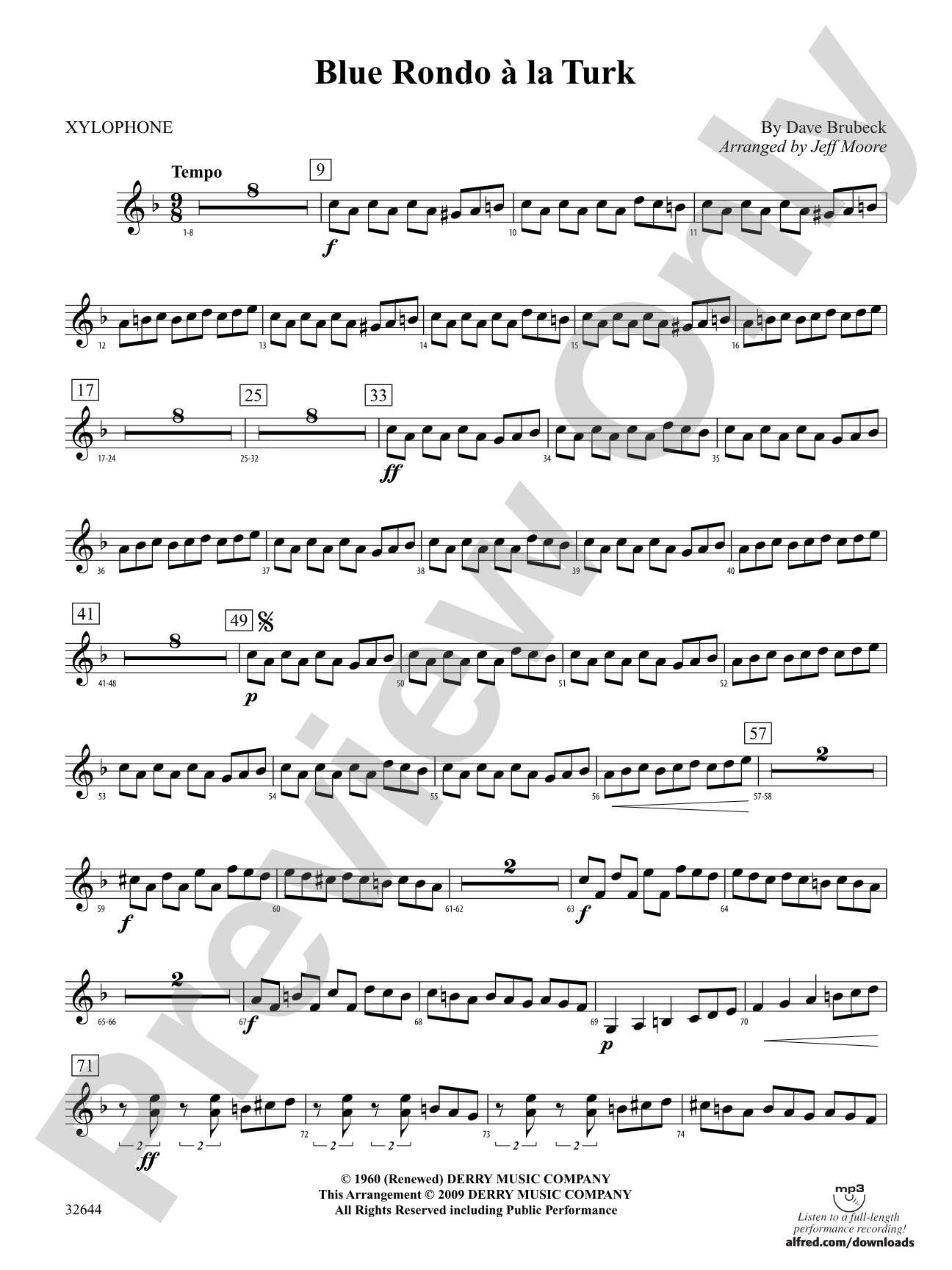 Blue Rondo à la Turk: Xylophone