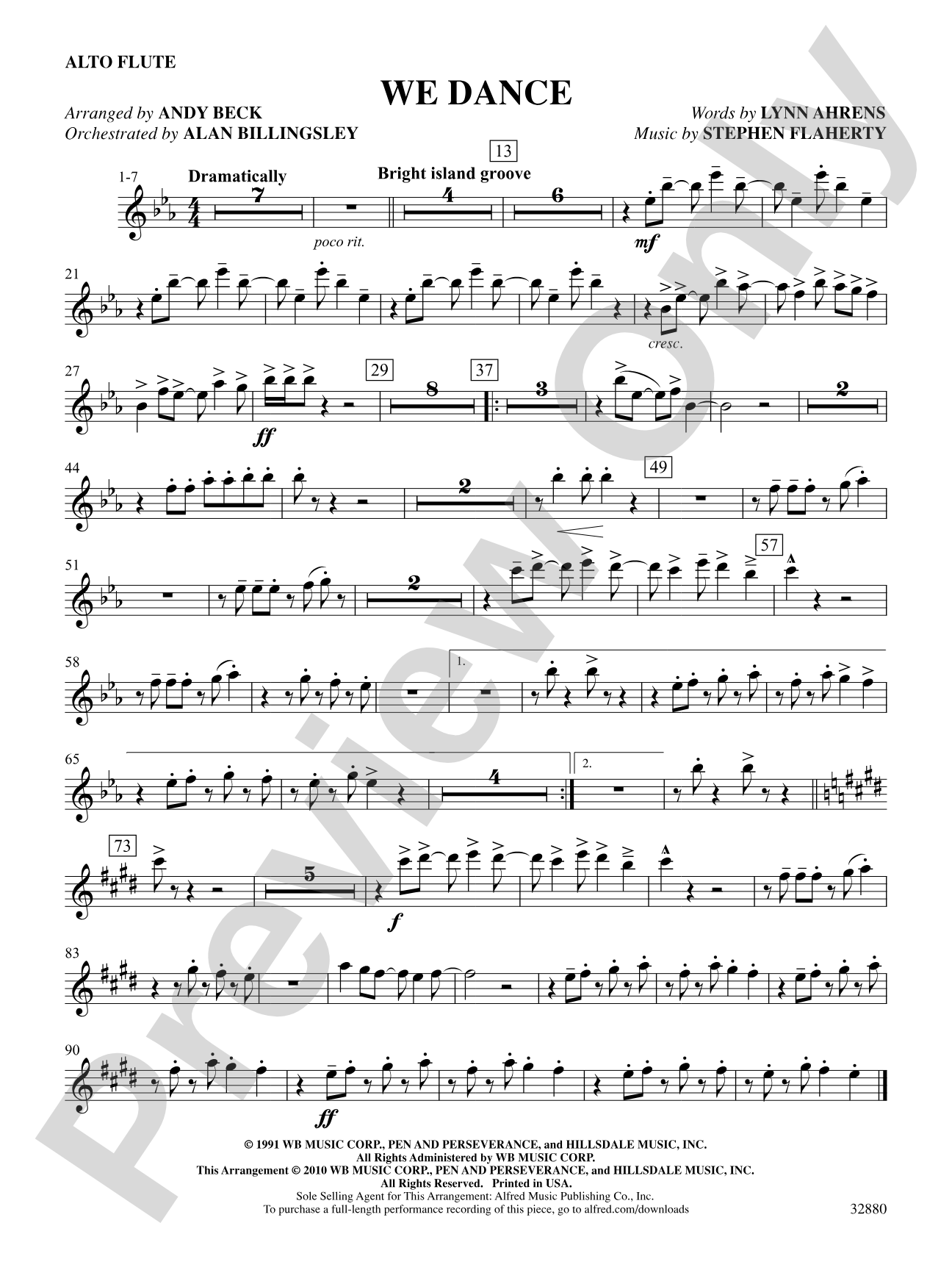 We Dance (from the musical Once on This Island): 2nd Flute: Choral SoundPax