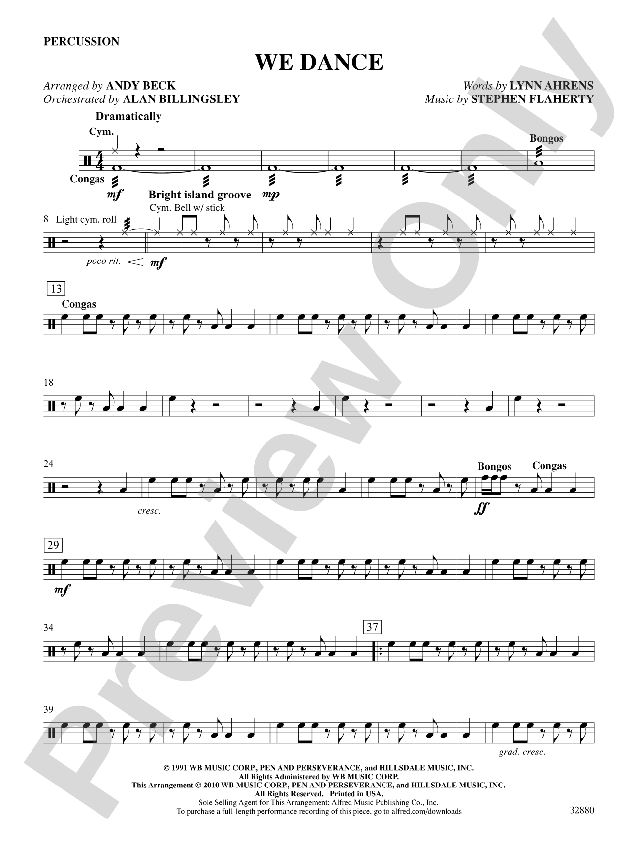 We Dance (from the musical Once on This Island): 1st Percussion: Choral SoundPax