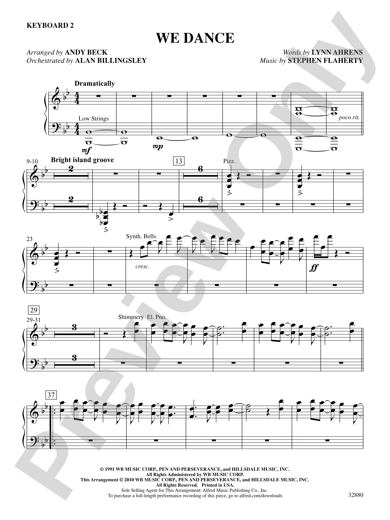 We Dance (from the musical Once on This Island): 2nd Synthesizer: Choral SoundPax