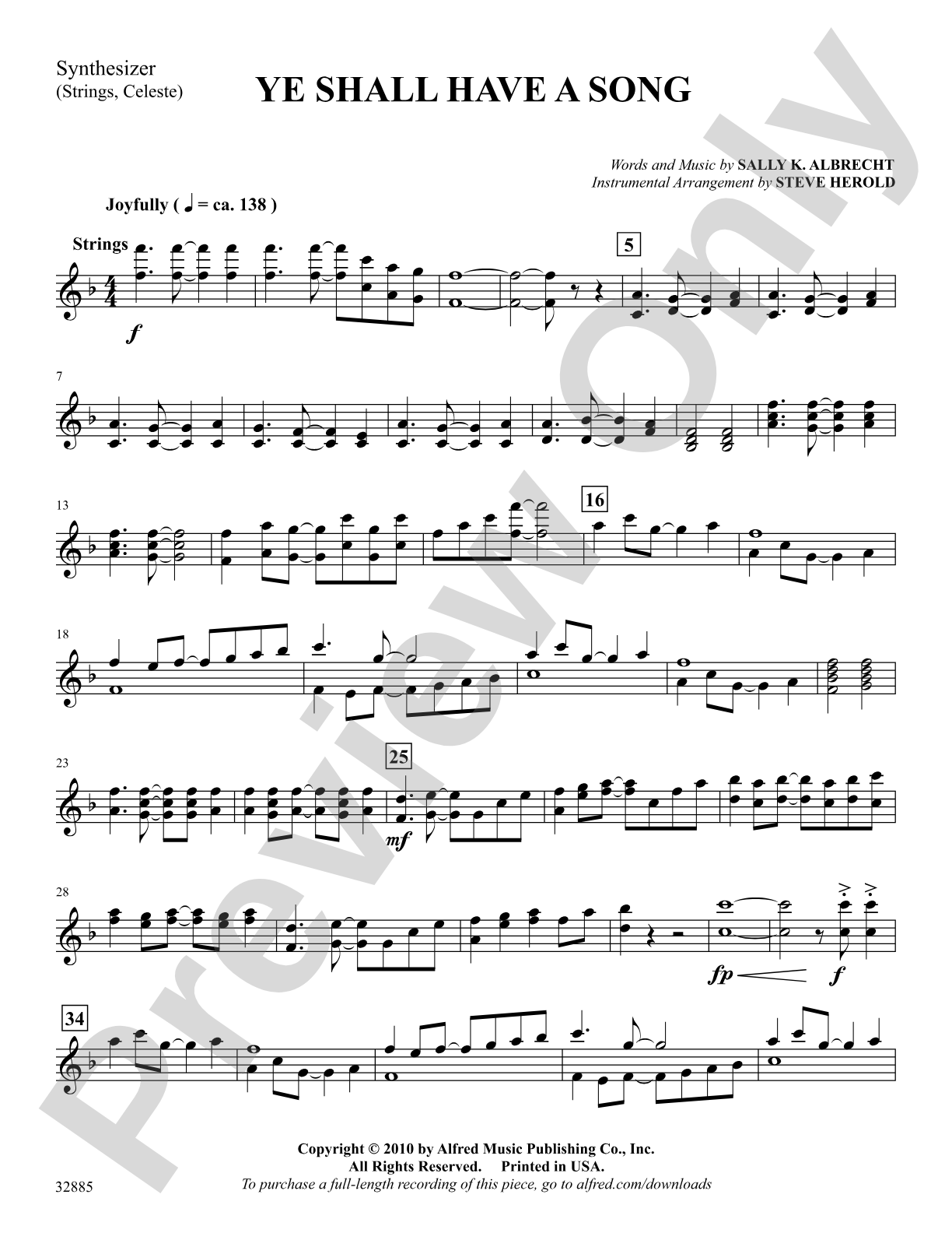 Ye Shall Have a Song: Synthesizer: Choral SoundPax