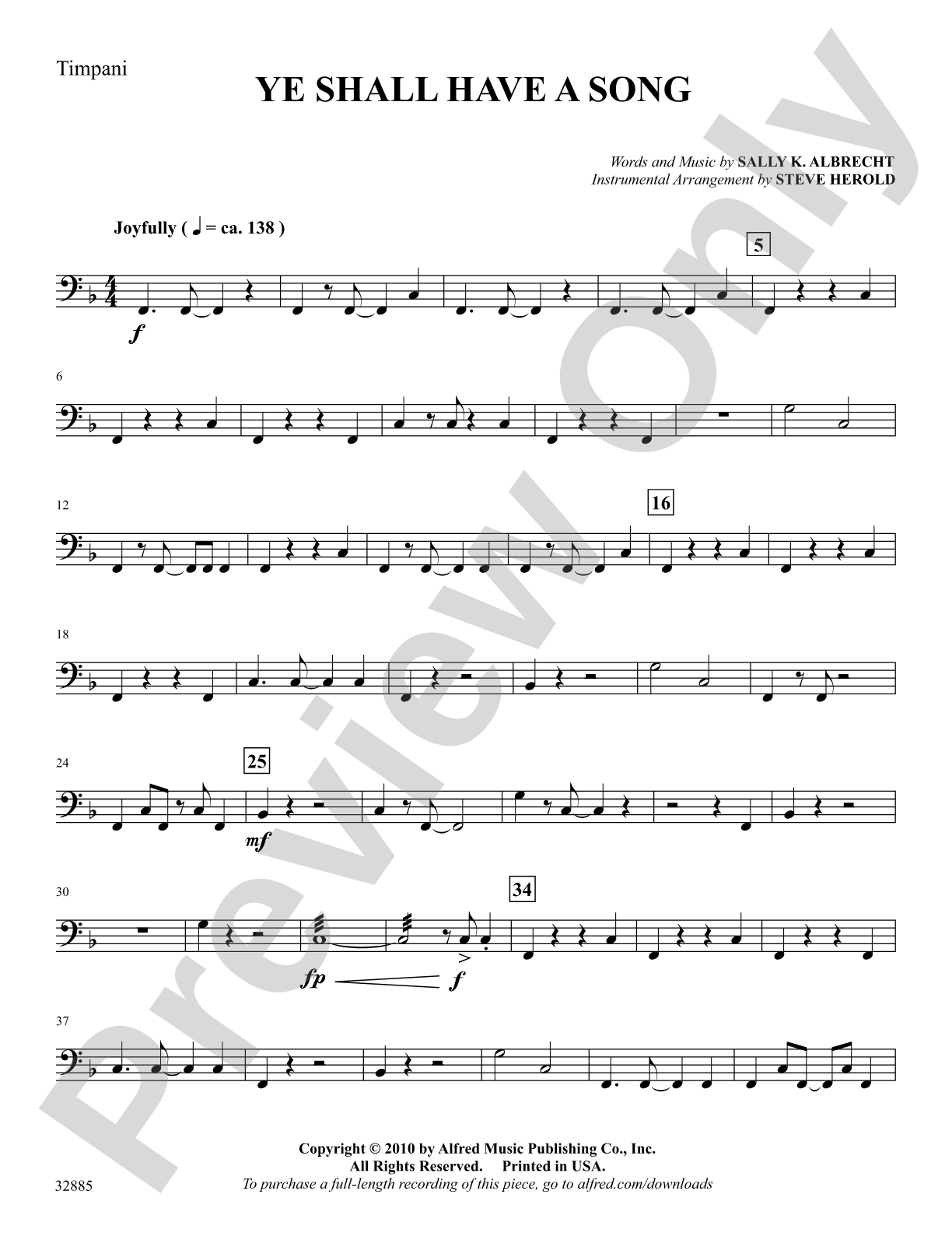 Ye Shall Have a Song: Timpani: Choral SoundPax