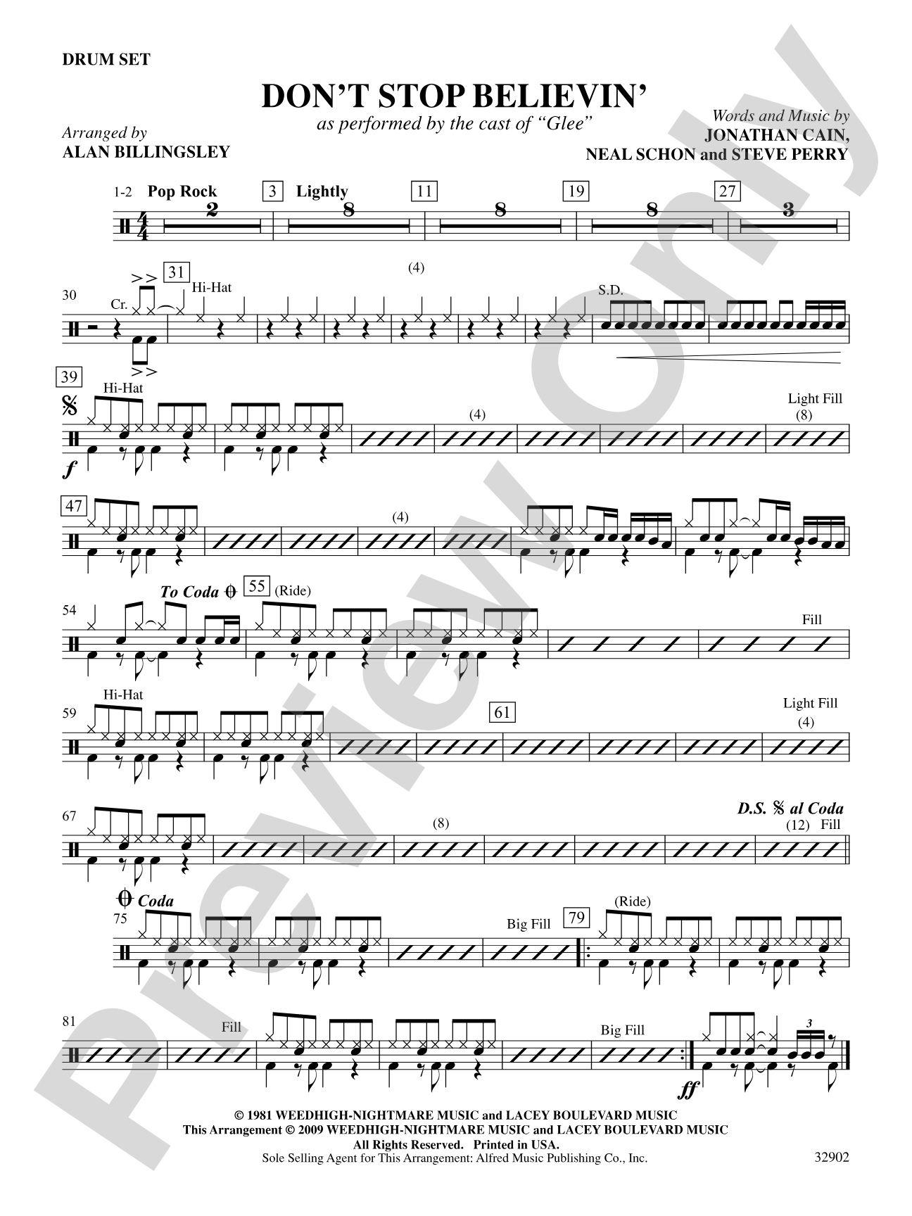 Don't Stop Believin': Drums: Choral SoundPax