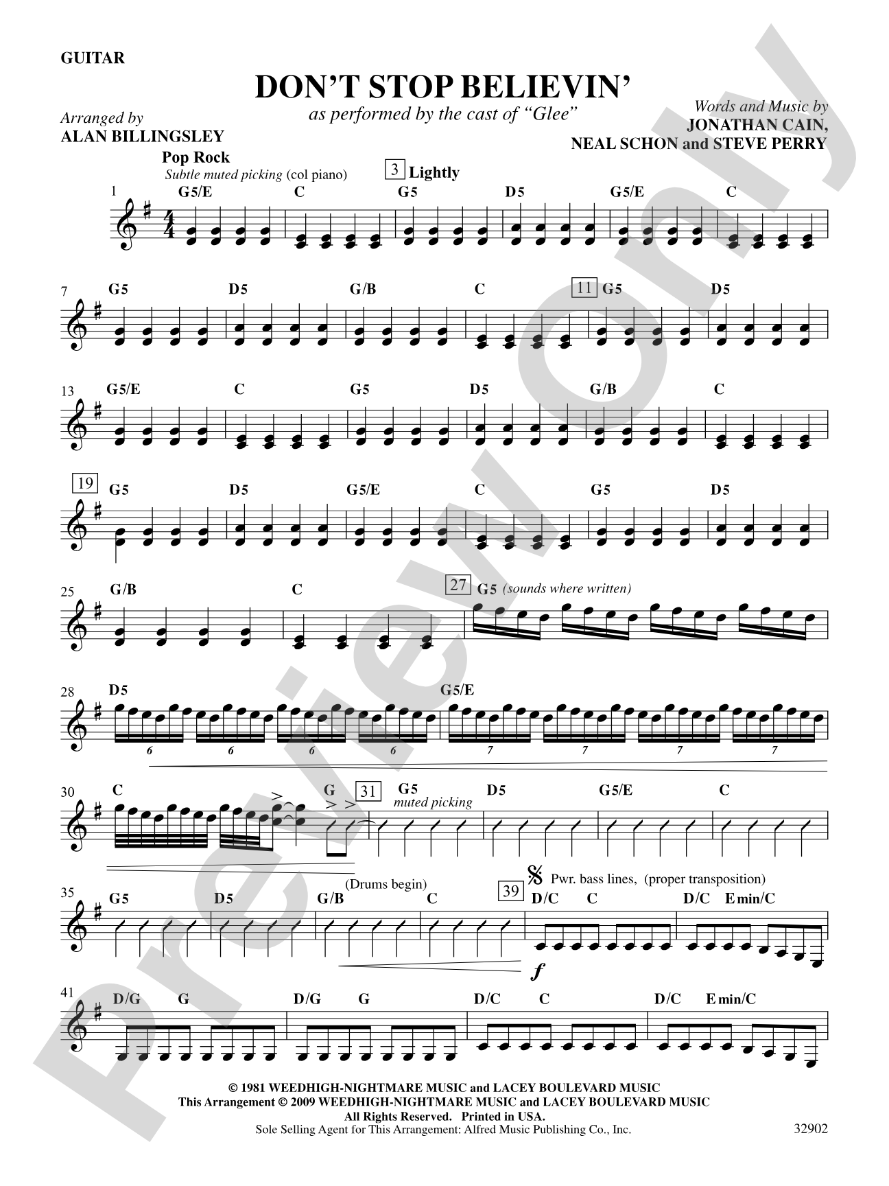 Don't Stop Believin': Guitar: Choral SoundPax