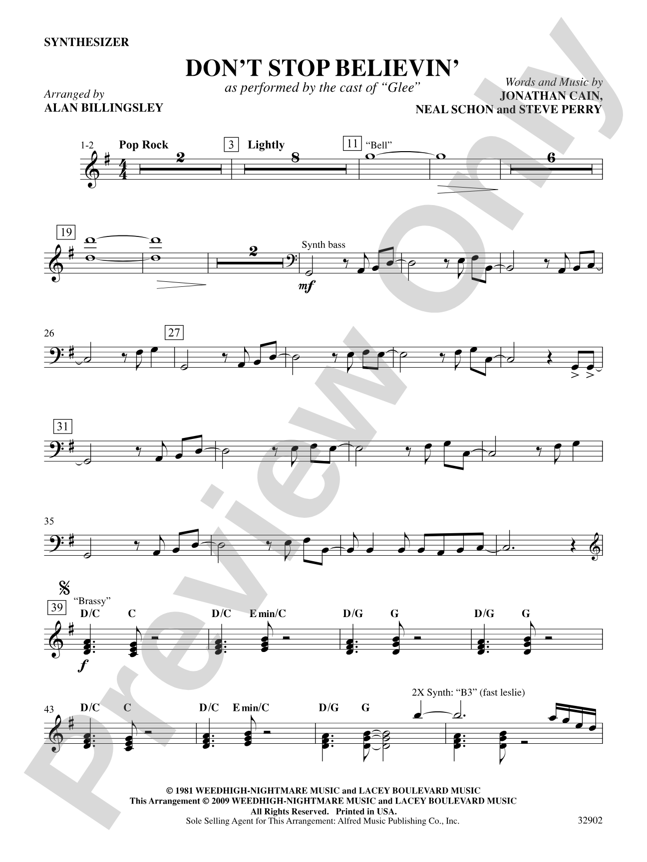 Don't Stop Believin': Synthesizer: Choral SoundPax
