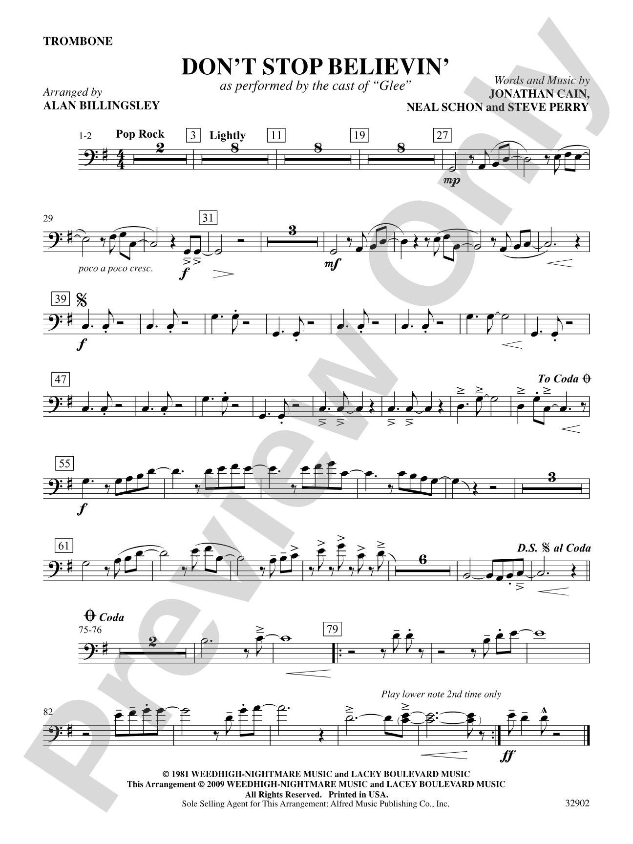 Don't Stop Believin': 1st Trombone: Choral SoundPax