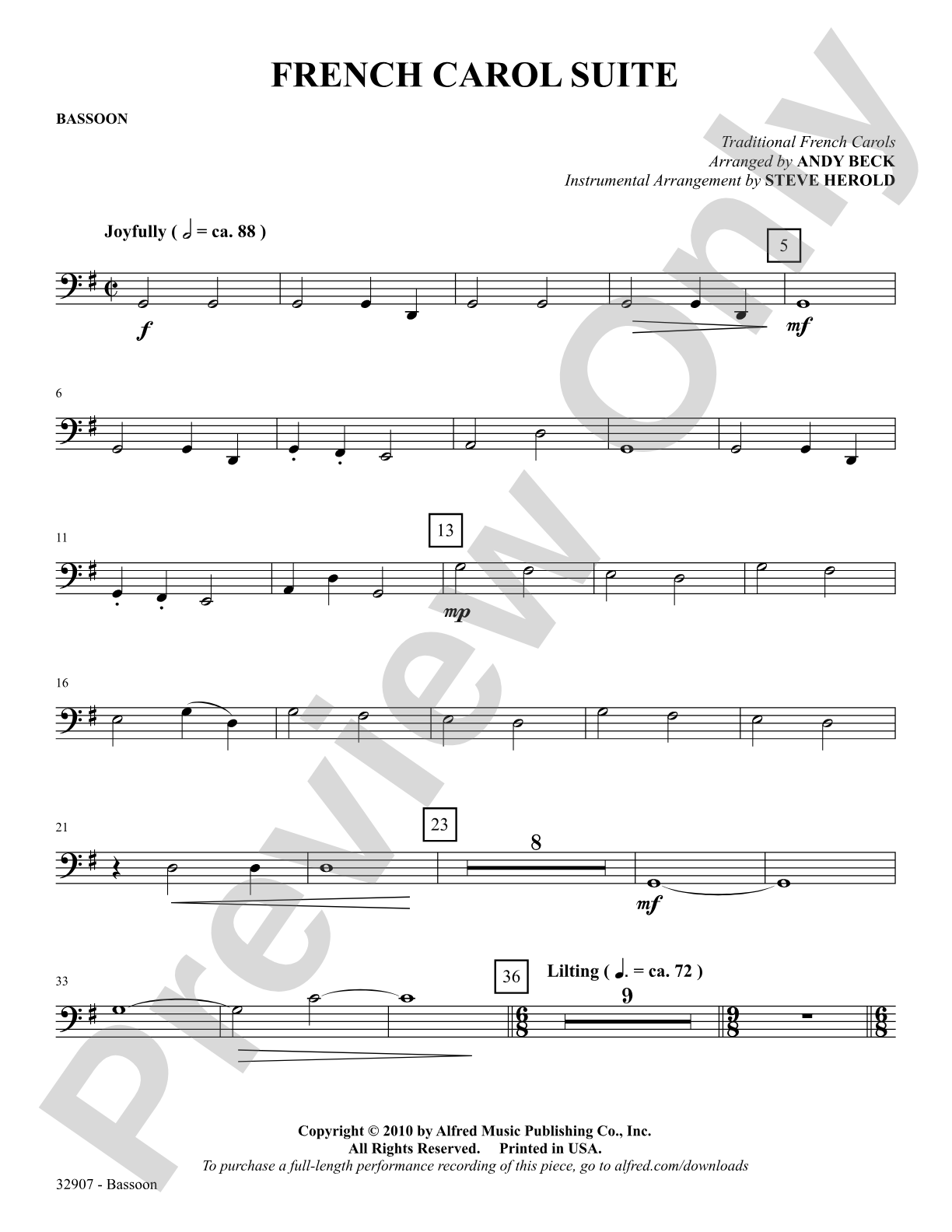 A French Carol Suite: Bassoon: Choral SoundPax