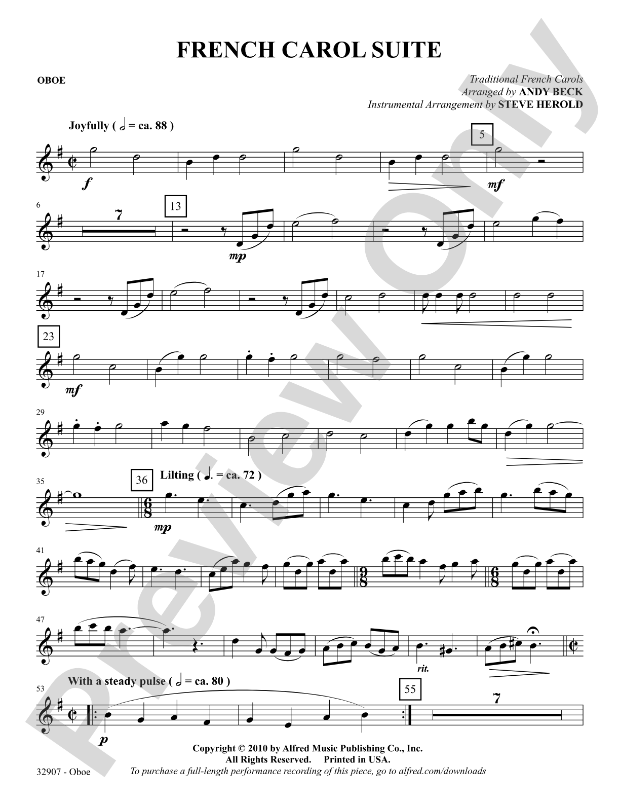 A French Carol Suite: Oboe: Choral SoundPax
