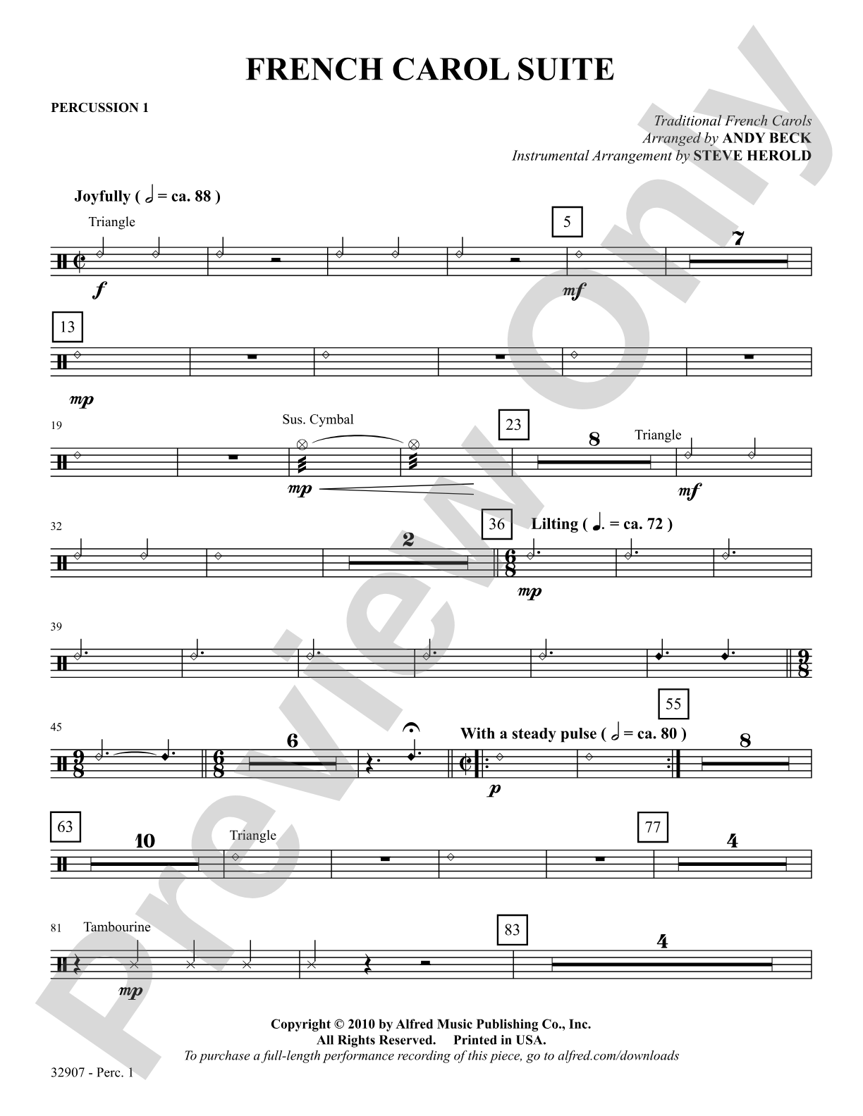 A French Carol Suite: 1st Percussion: Choral SoundPax