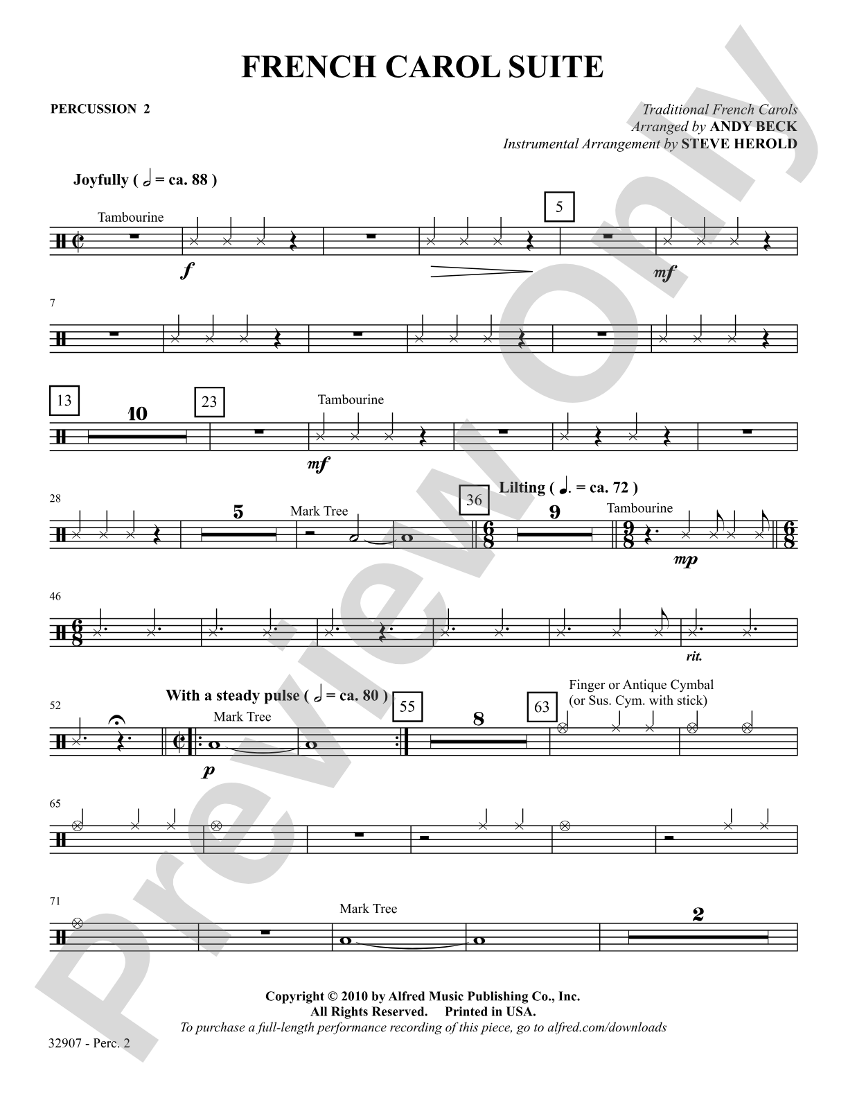 A French Carol Suite: 2nd Percussion: Choral SoundPax