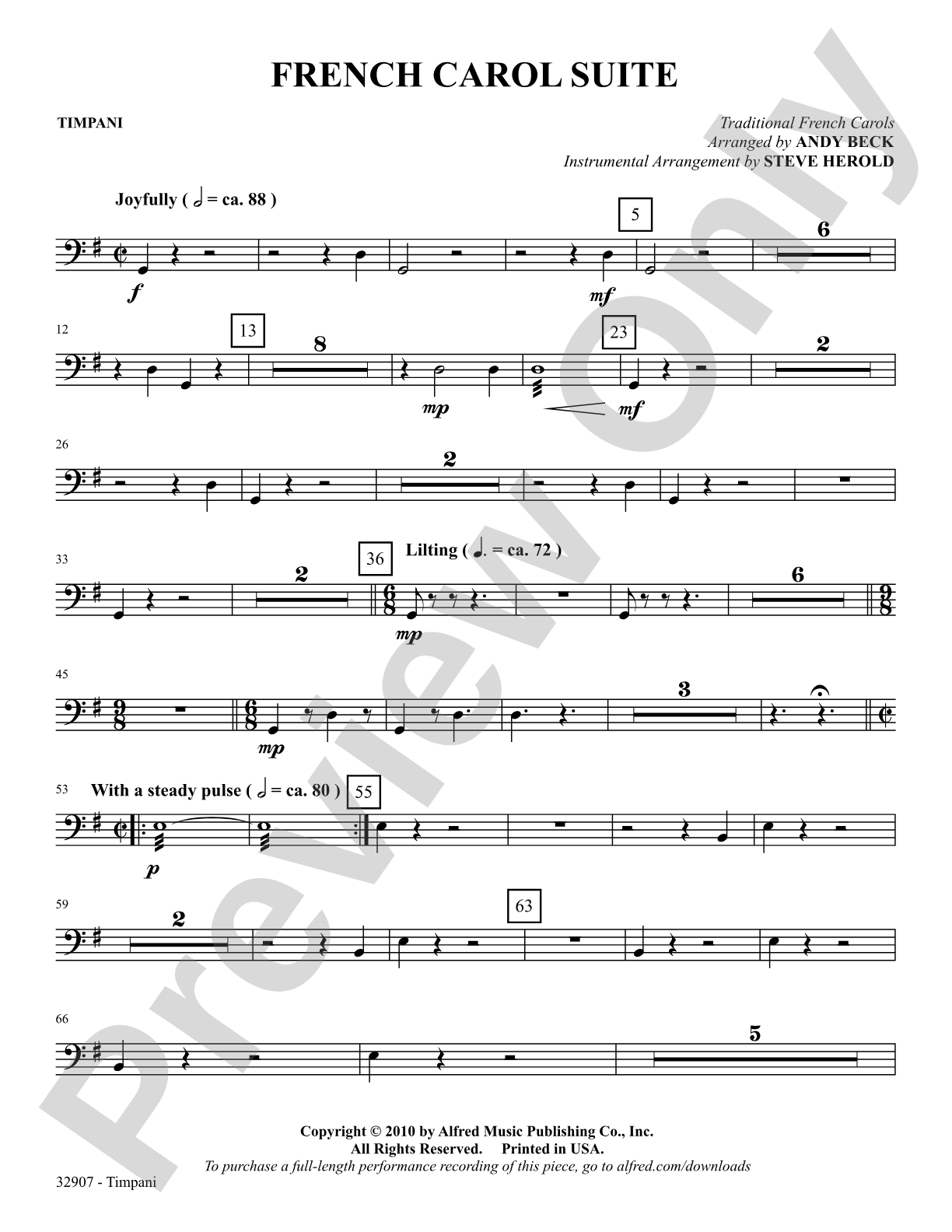 A French Carol Suite: Timpani: Choral SoundPax