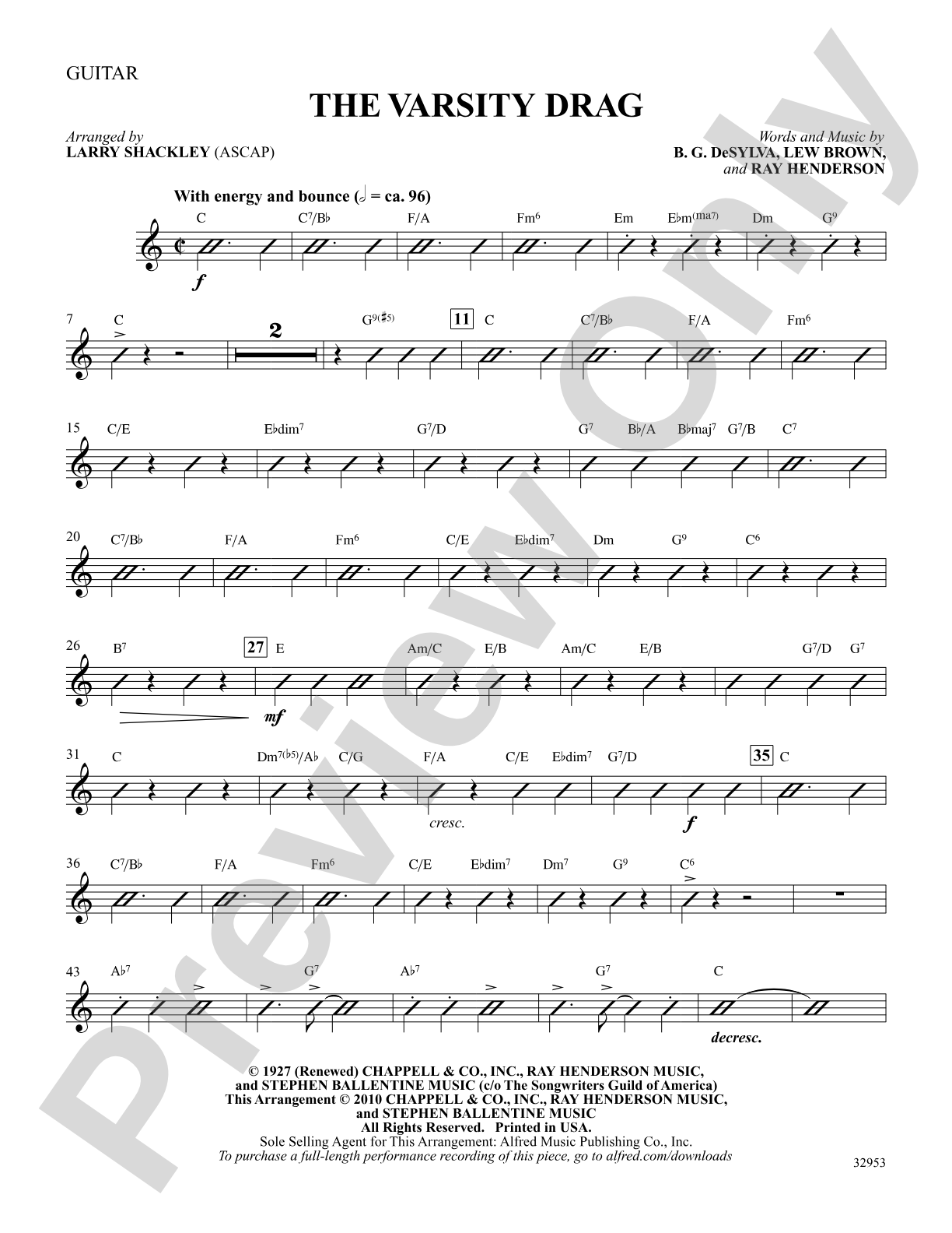 The Varsity Drag (from the musical Good News): Guitar: Choral SoundPax