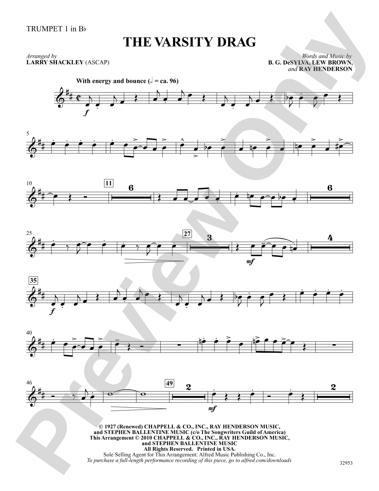 The Varsity Drag (from the musical Good News): 1st B-flat Trumpet: Choral SoundPax