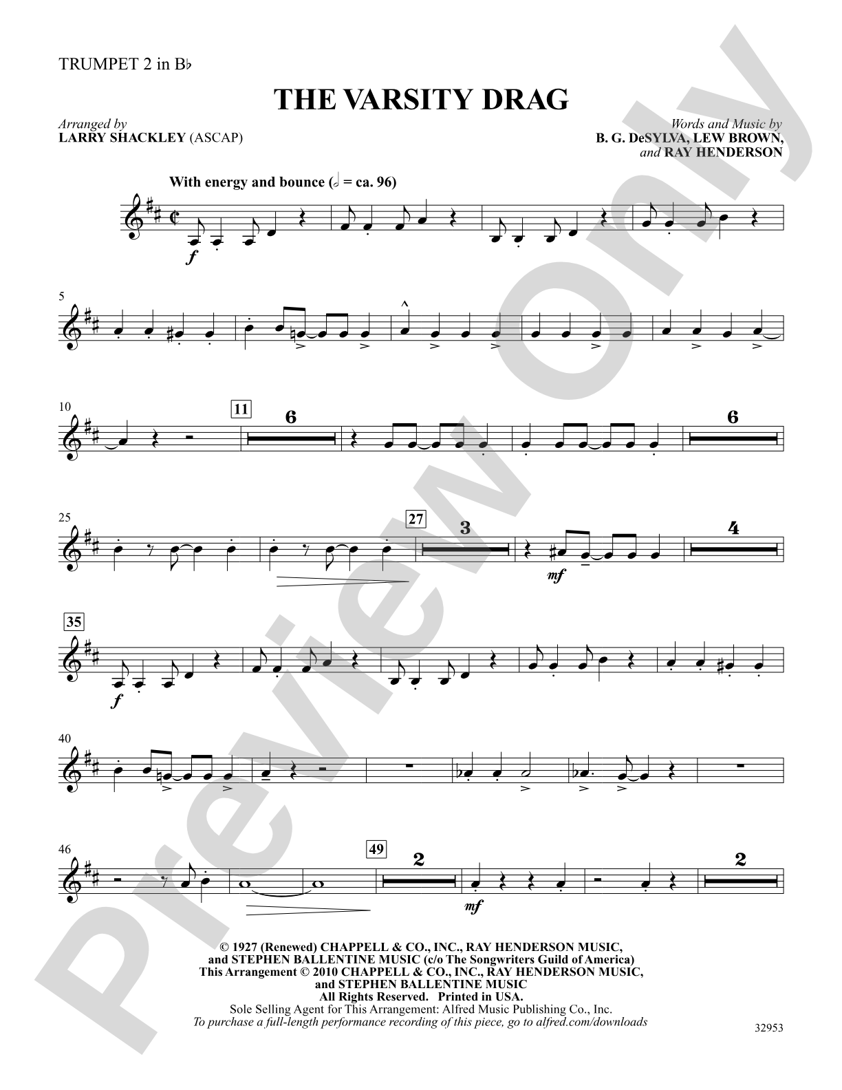 The Varsity Drag (from the musical Good News): 2nd B-flat Trumpet: Choral SoundPax