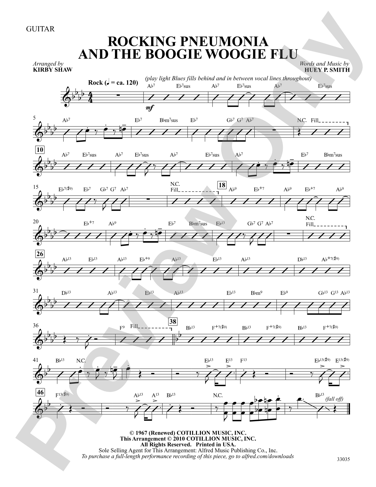 Rocking Pneumonia and the Boogie Woogie Flu: Guitar: Choral SoundPax