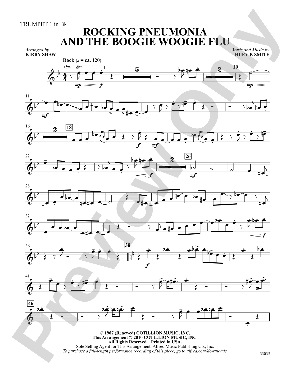 Rocking Pneumonia and the Boogie Woogie Flu: 1st B-flat Trumpet: Choral SoundPax