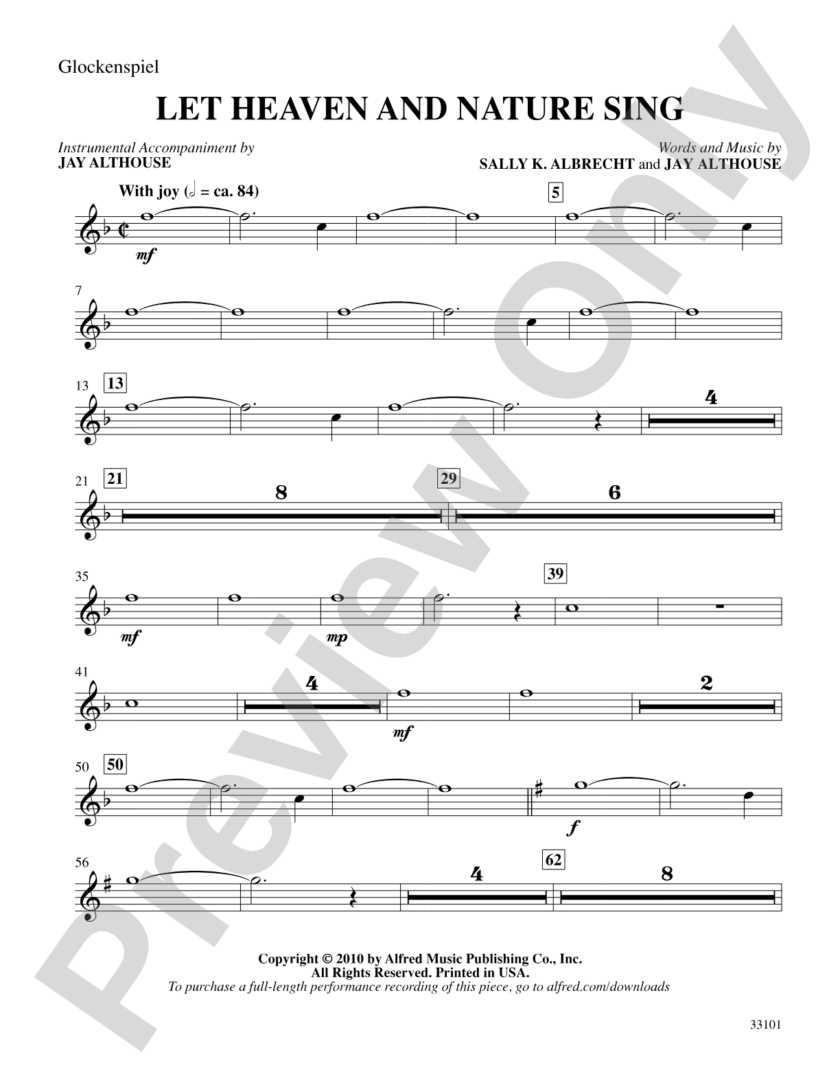 Let Heaven and Nature Sing: Bells: Choral SoundPax